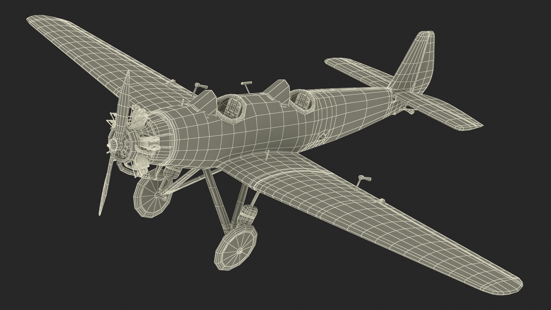 3D Vintage Propeller Aircraft