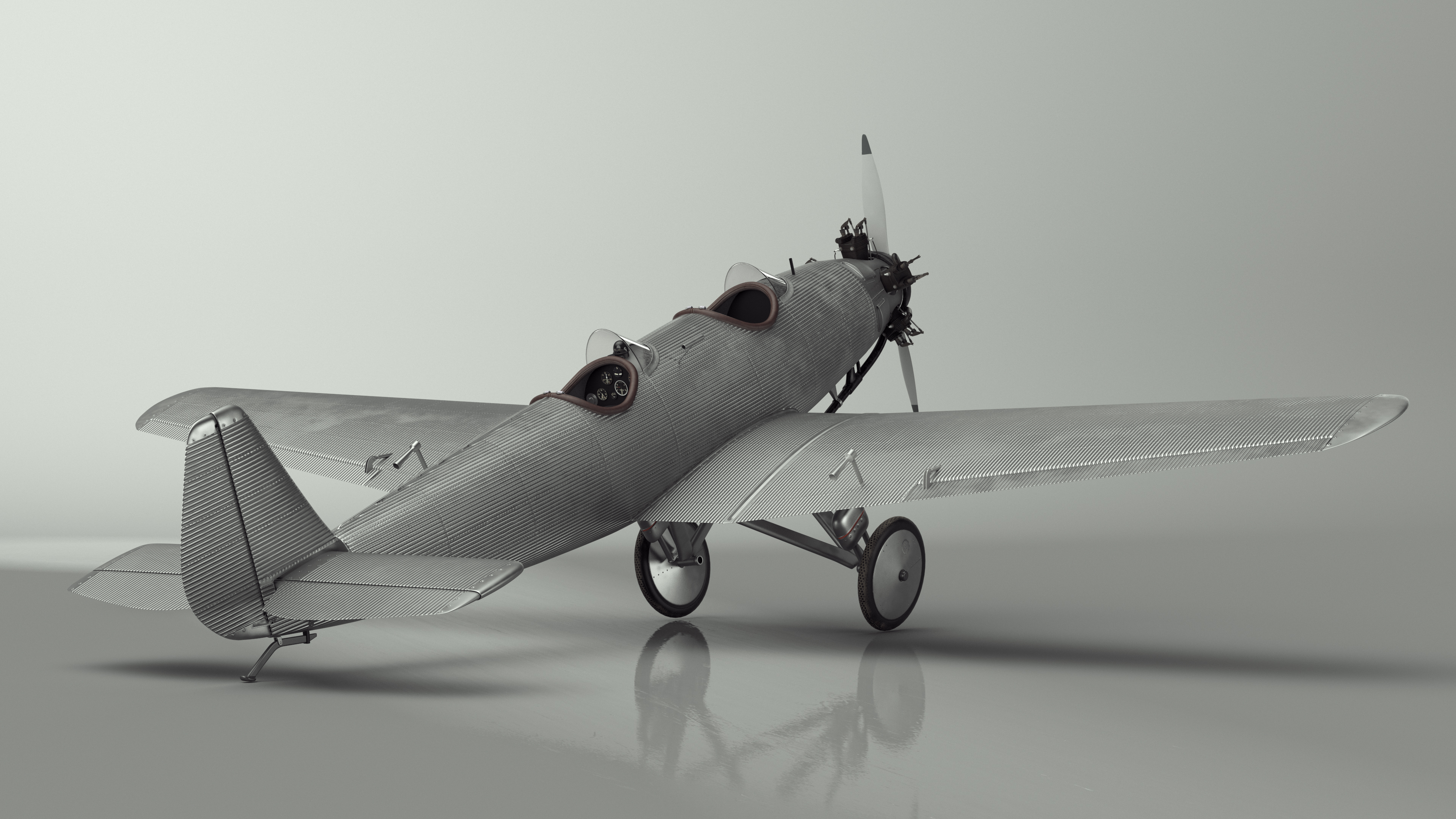 3D Vintage Propeller Aircraft