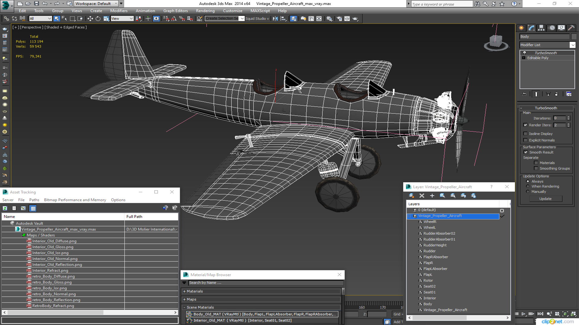 3D Vintage Propeller Aircraft