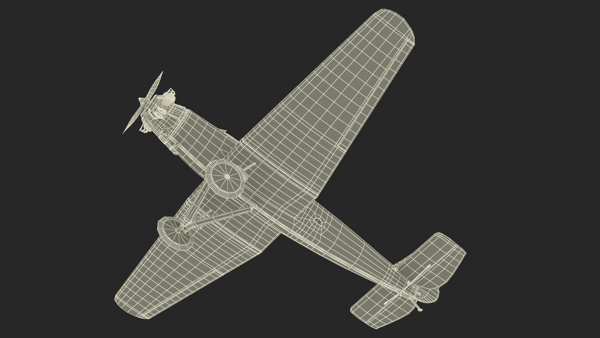 3D Vintage Propeller Aircraft