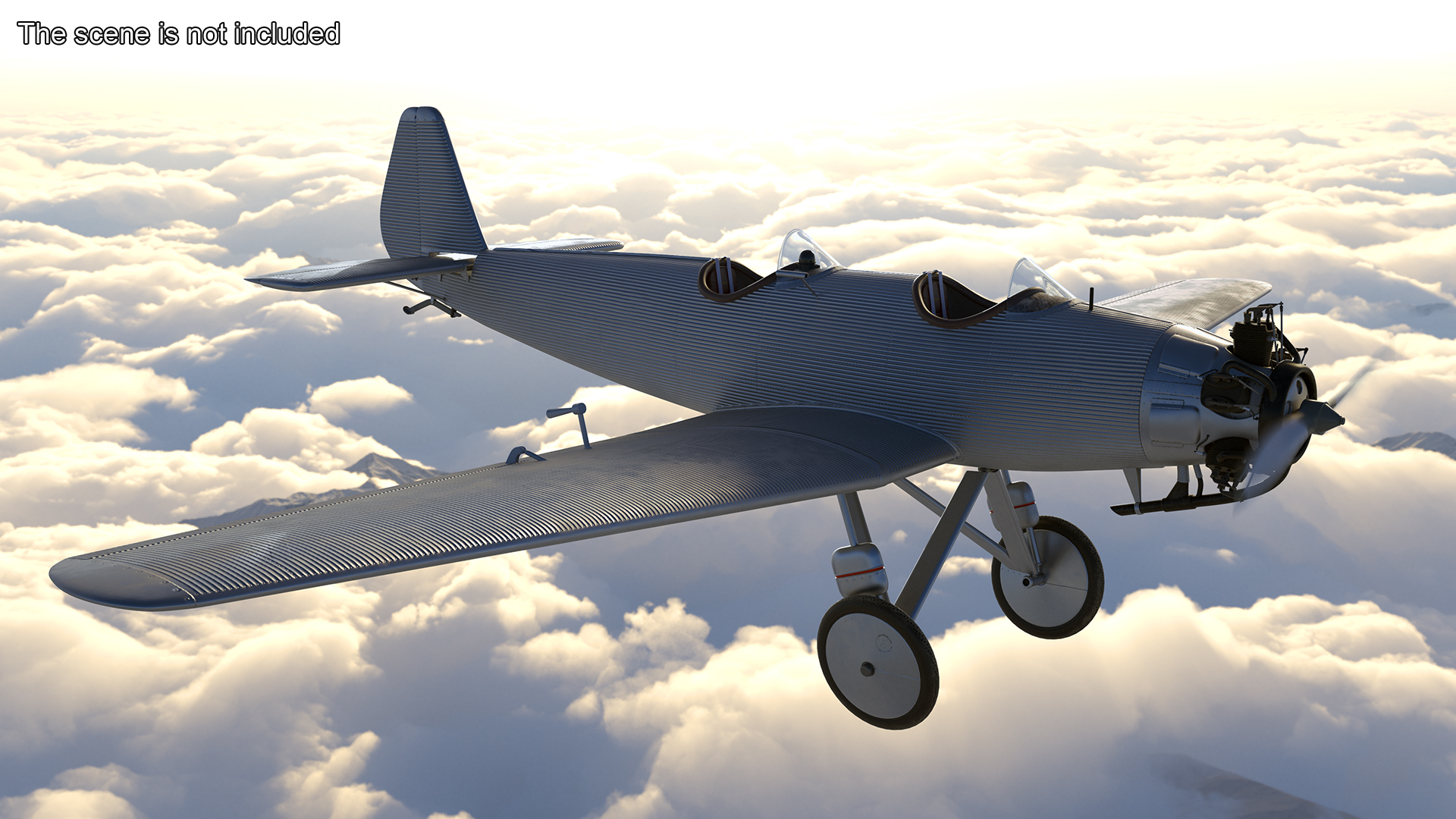3D Vintage Propeller Aircraft