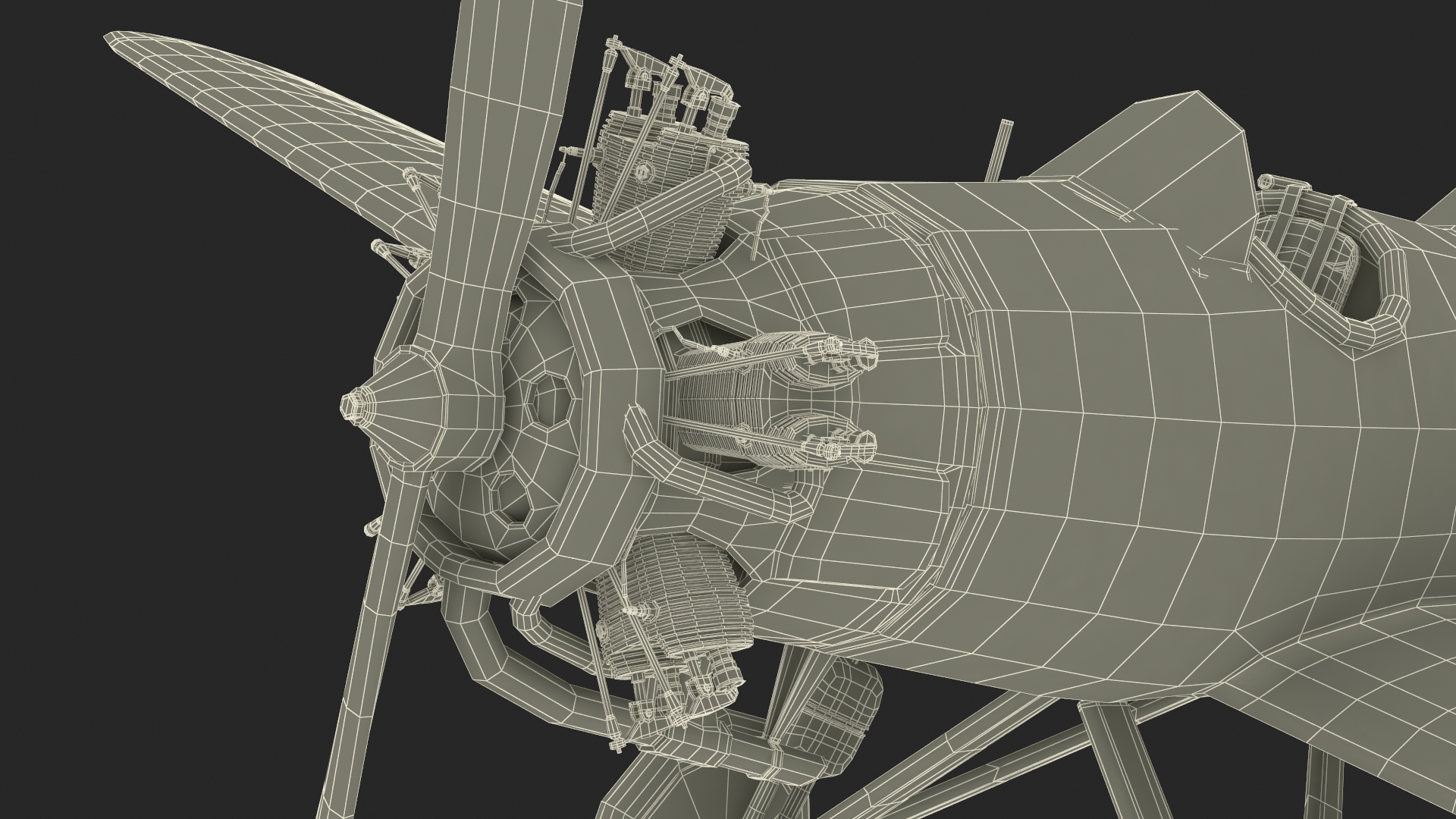 3D Vintage Propeller Aircraft
