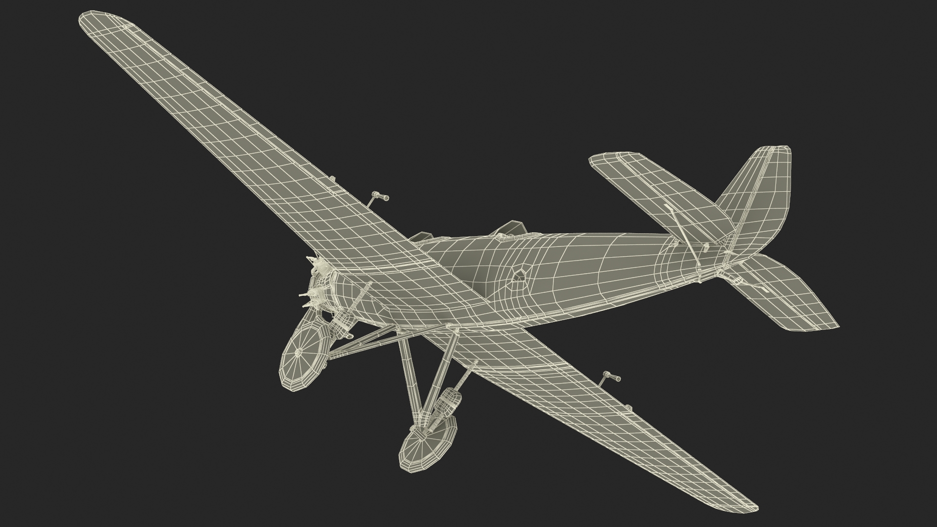 3D Vintage Propeller Aircraft