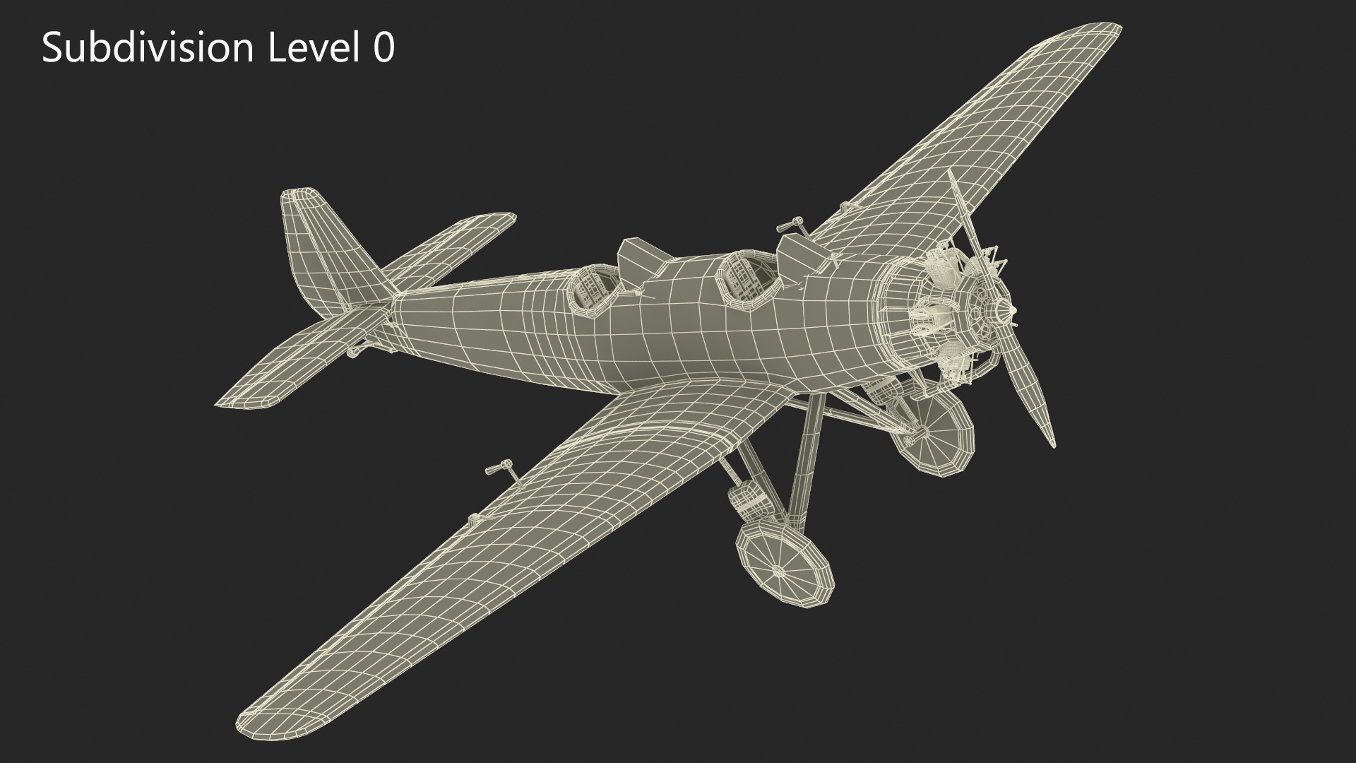 3D Vintage Propeller Aircraft