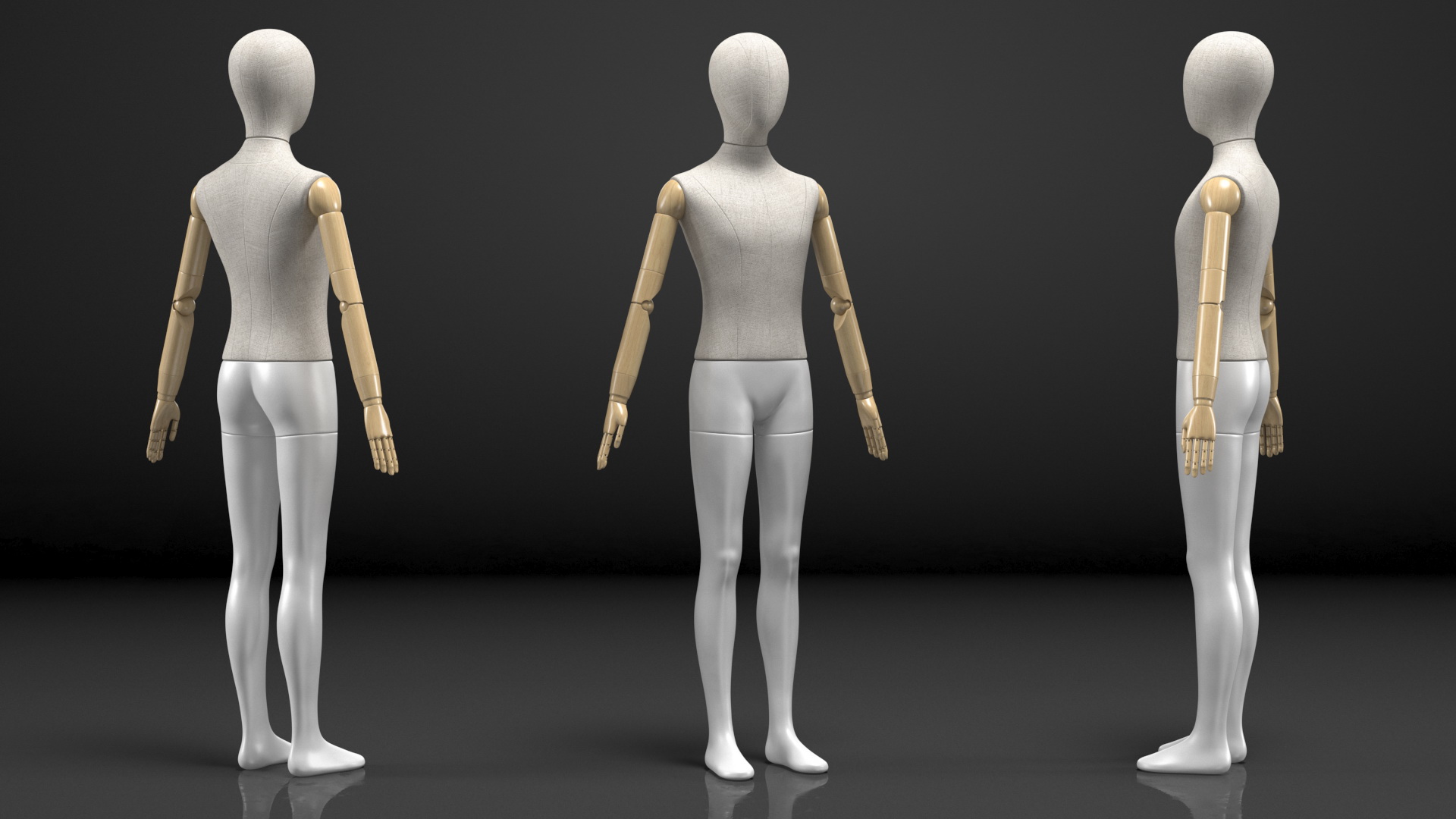 3D Flexible Child Mannequin Rigged