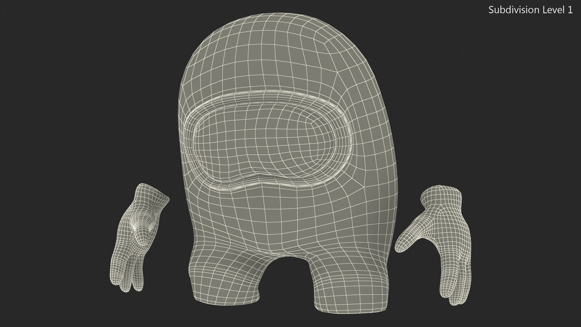 3D Among Us Red Character Sad
