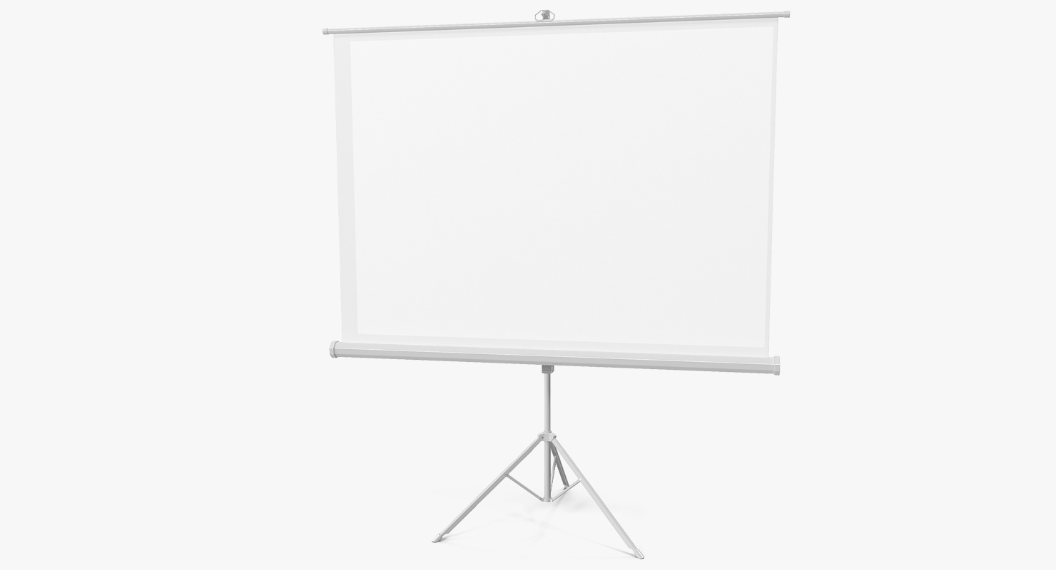 Office Tripod Projection Screen White 3D