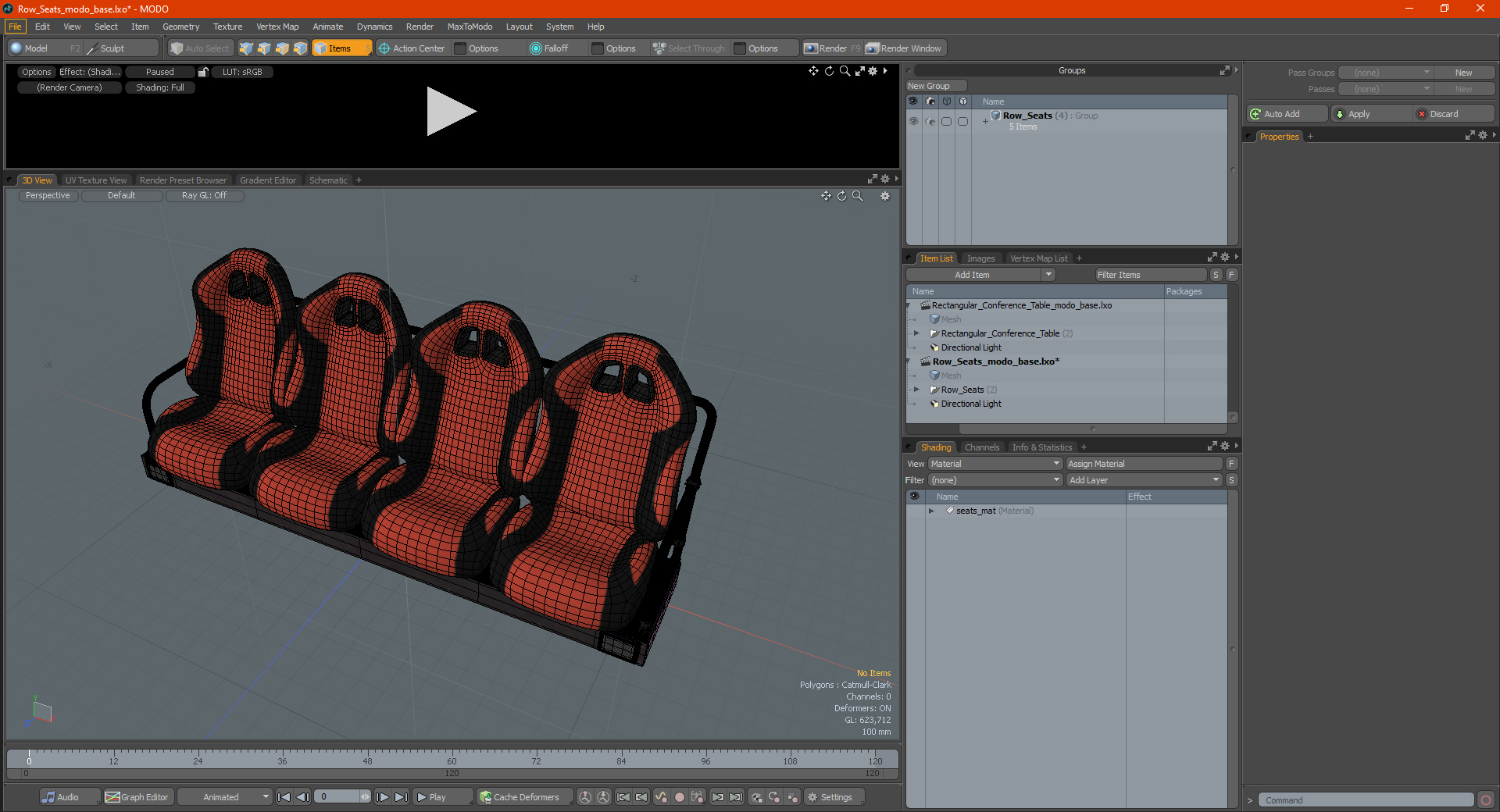 Row Seats 3D model