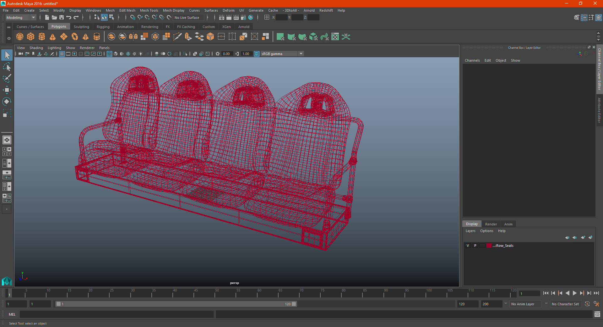 Row Seats 3D model