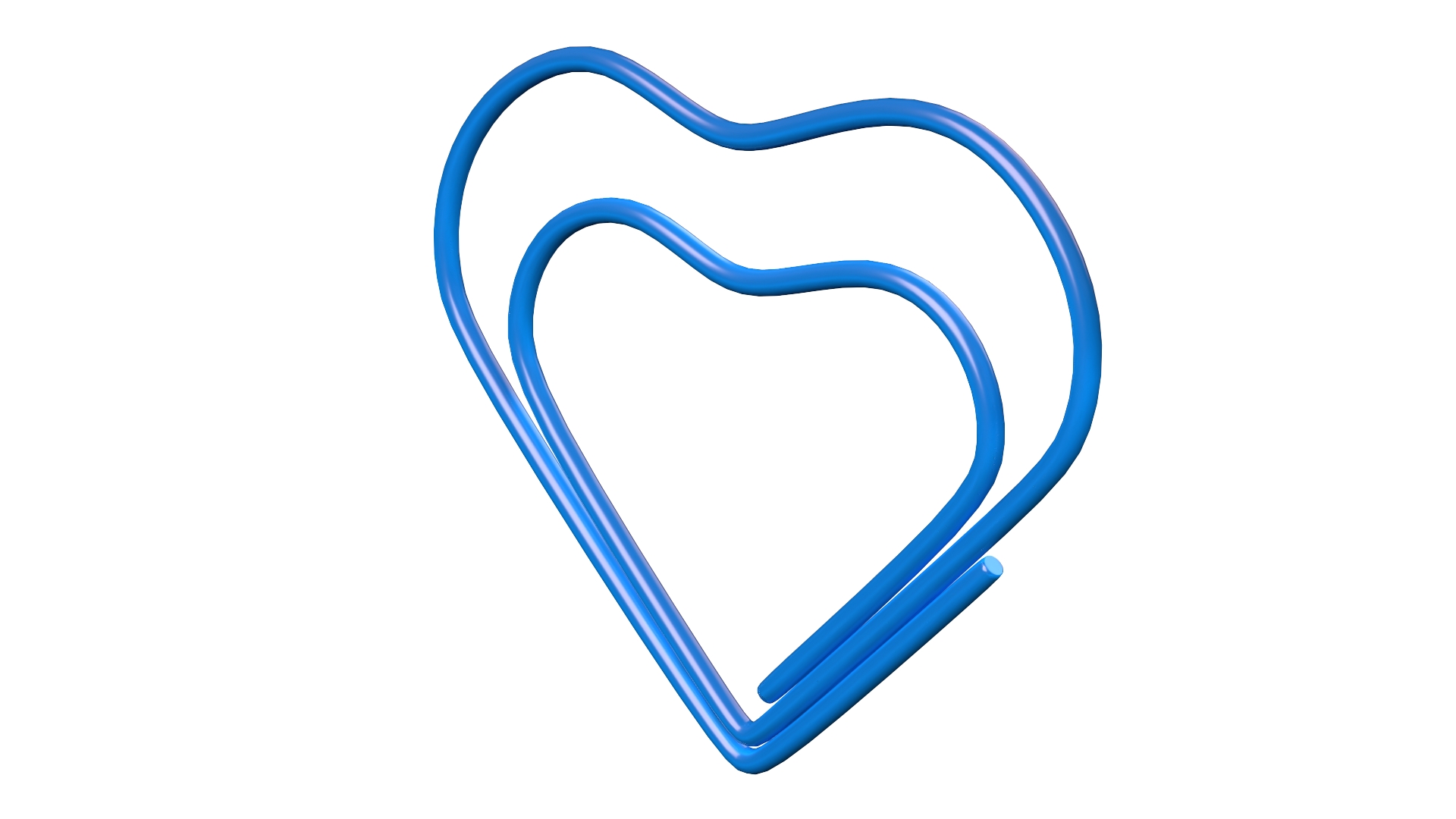 3D Heart Shaped Paper Clip model