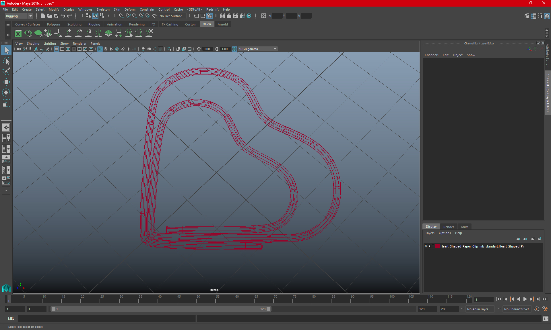 3D Heart Shaped Paper Clip model