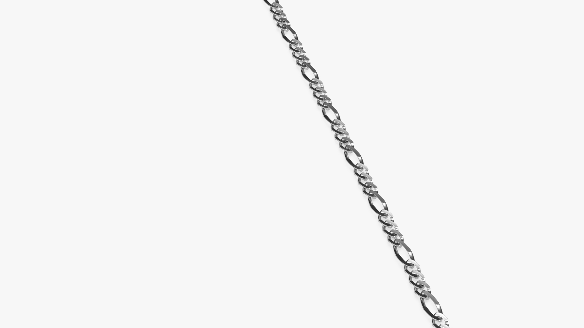 Figaro Jewelry Silver Chain 3D