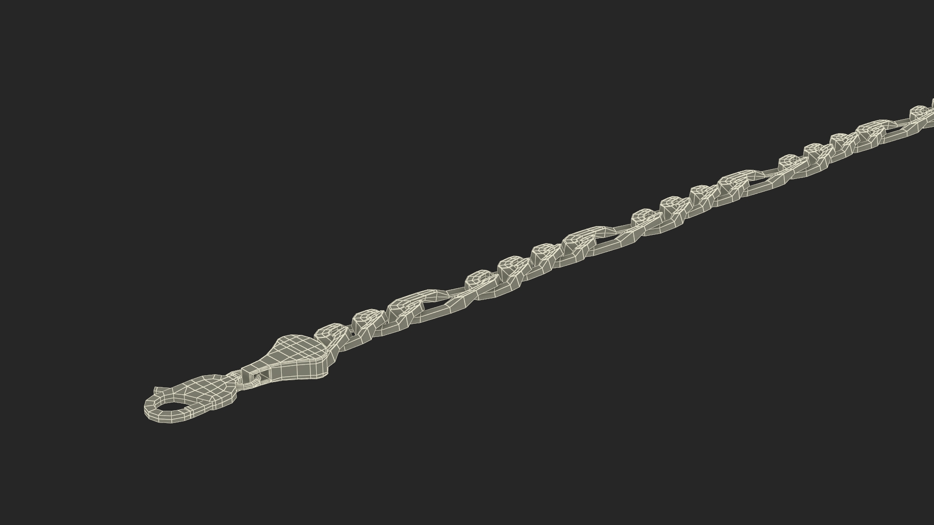 Figaro Jewelry Silver Chain 3D