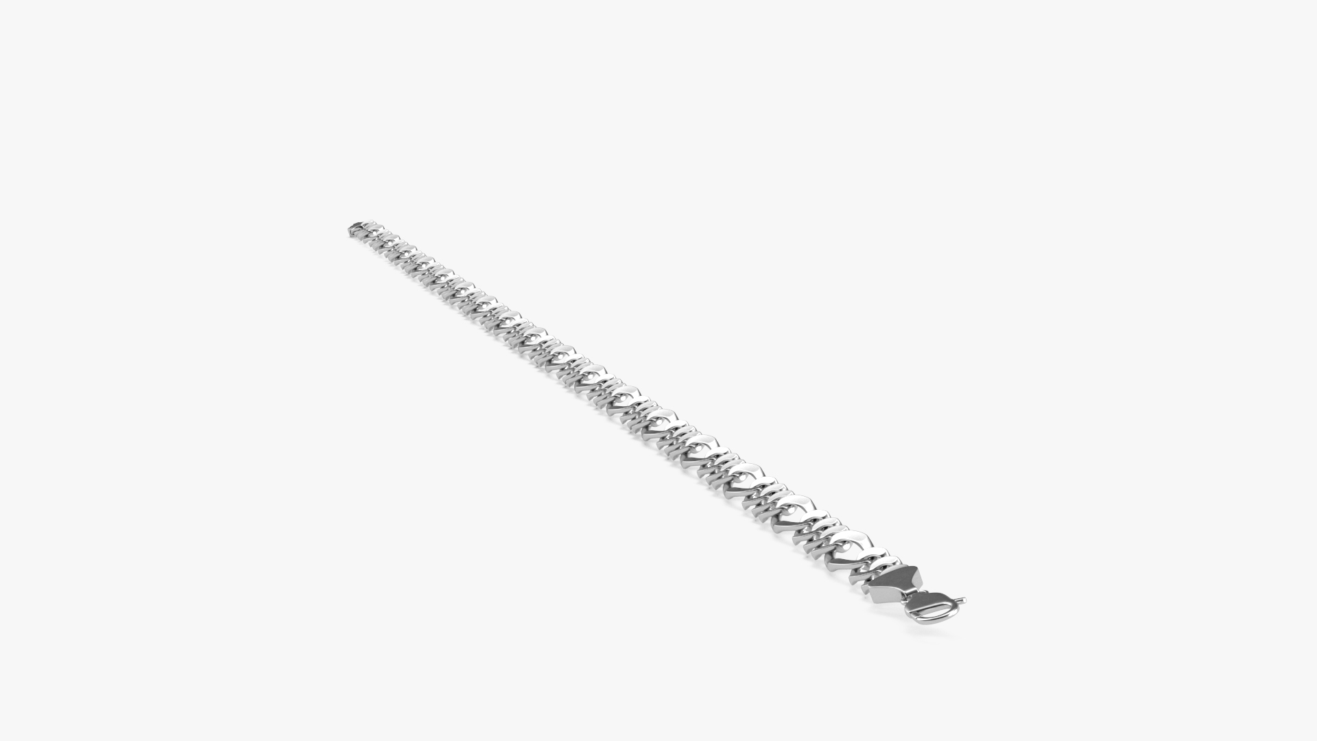 Figaro Jewelry Silver Chain 3D
