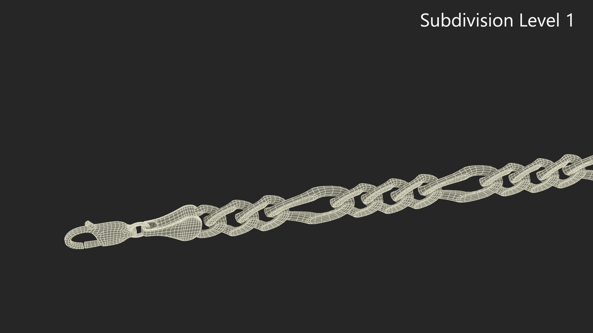 Figaro Jewelry Silver Chain 3D