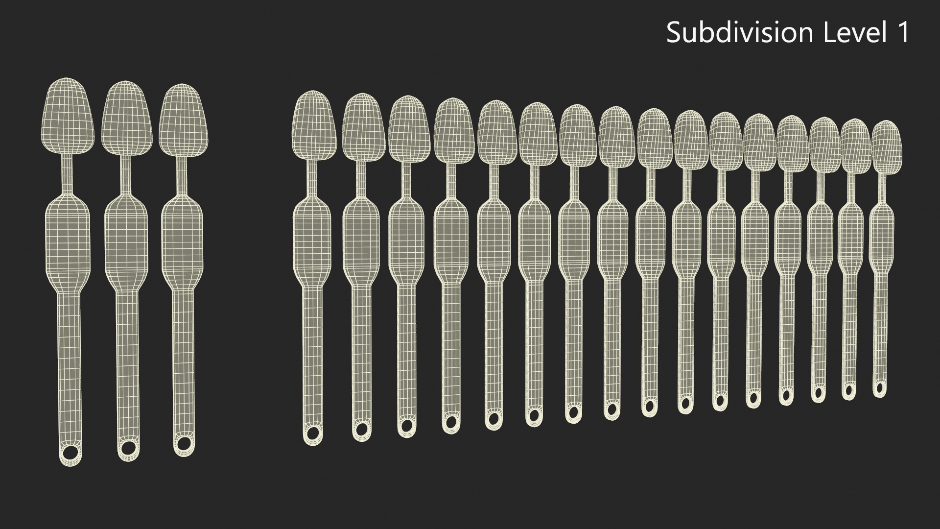 3D Teeth Shade Guide with Bleached Shades model