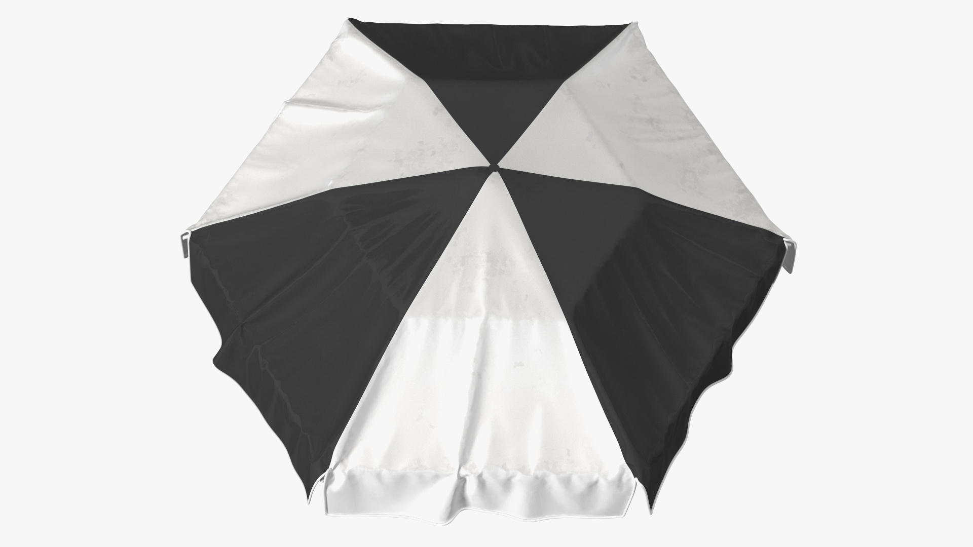 Beach Parasol Black and White 3D model