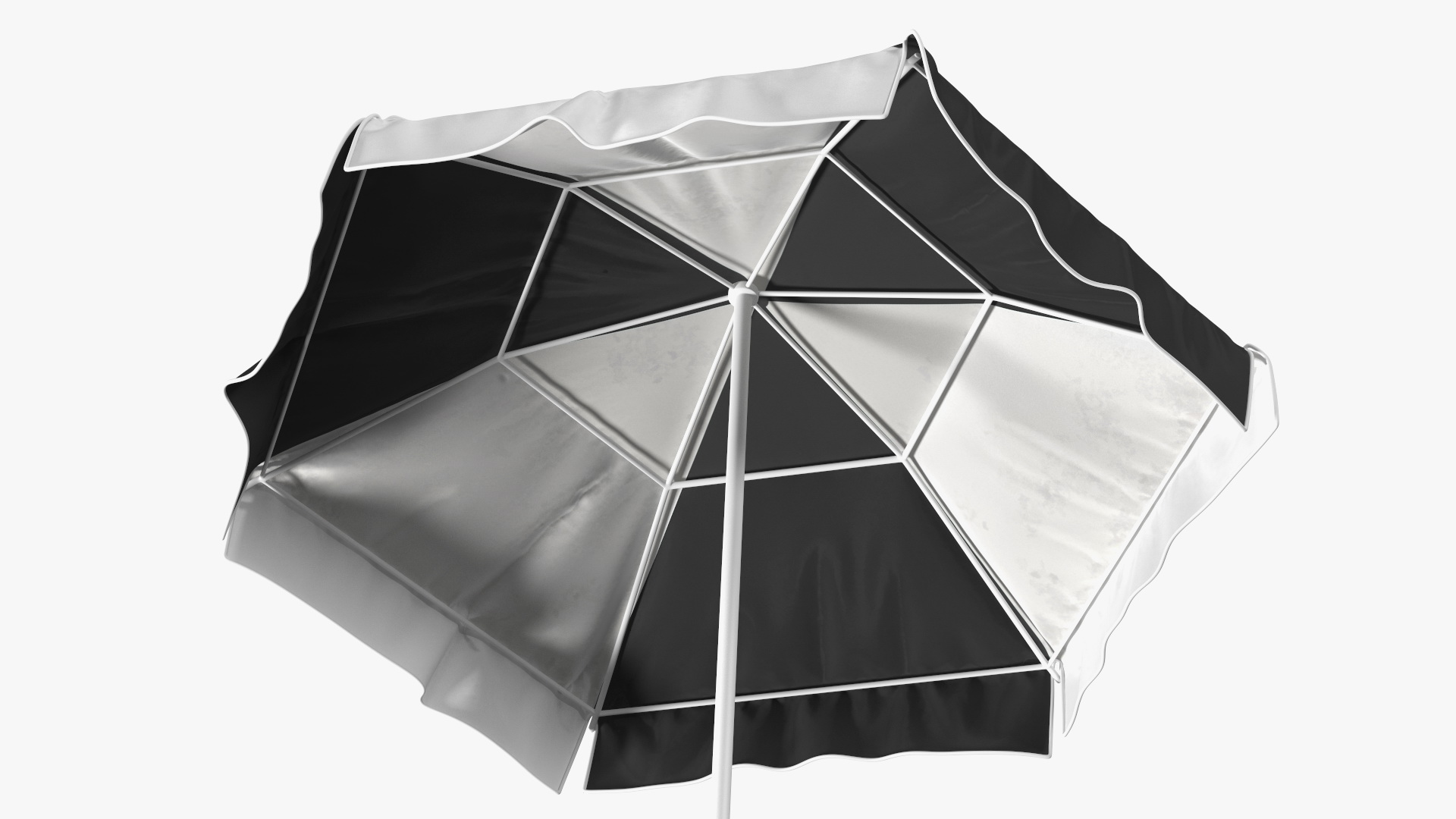 Beach Parasol Black and White 3D model