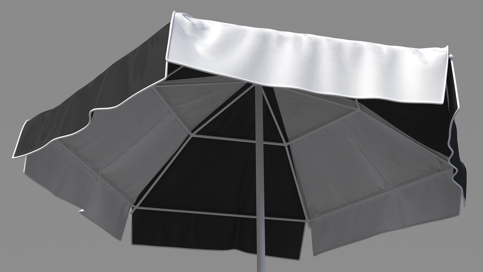 Beach Parasol Black and White 3D model