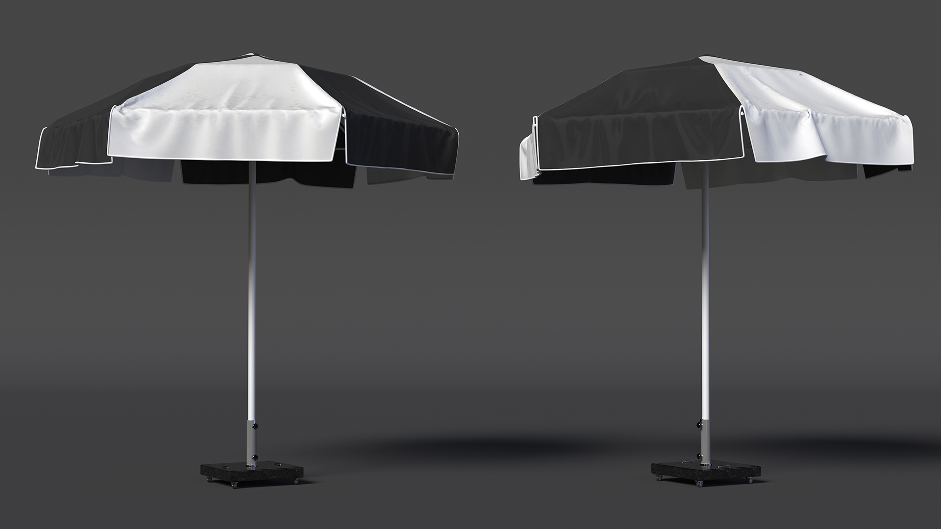 Beach Parasol Black and White 3D model