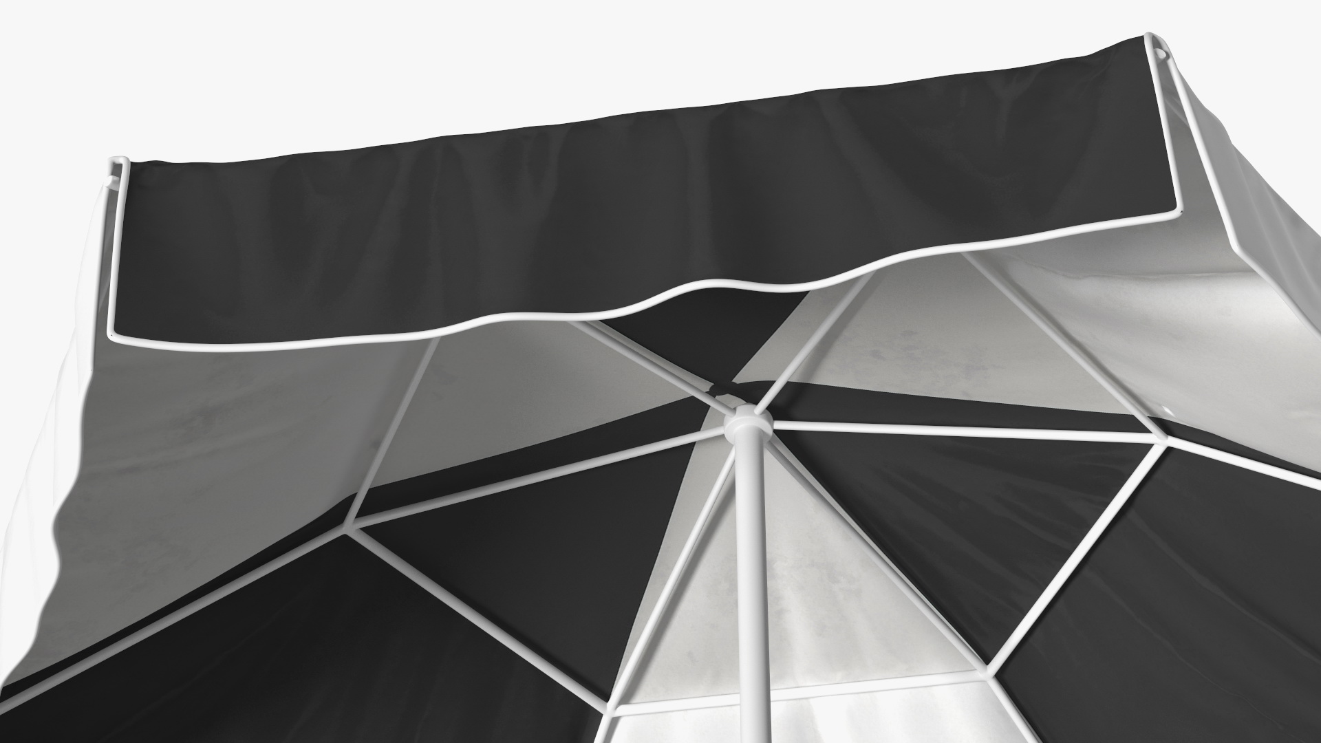 Beach Parasol Black and White 3D model