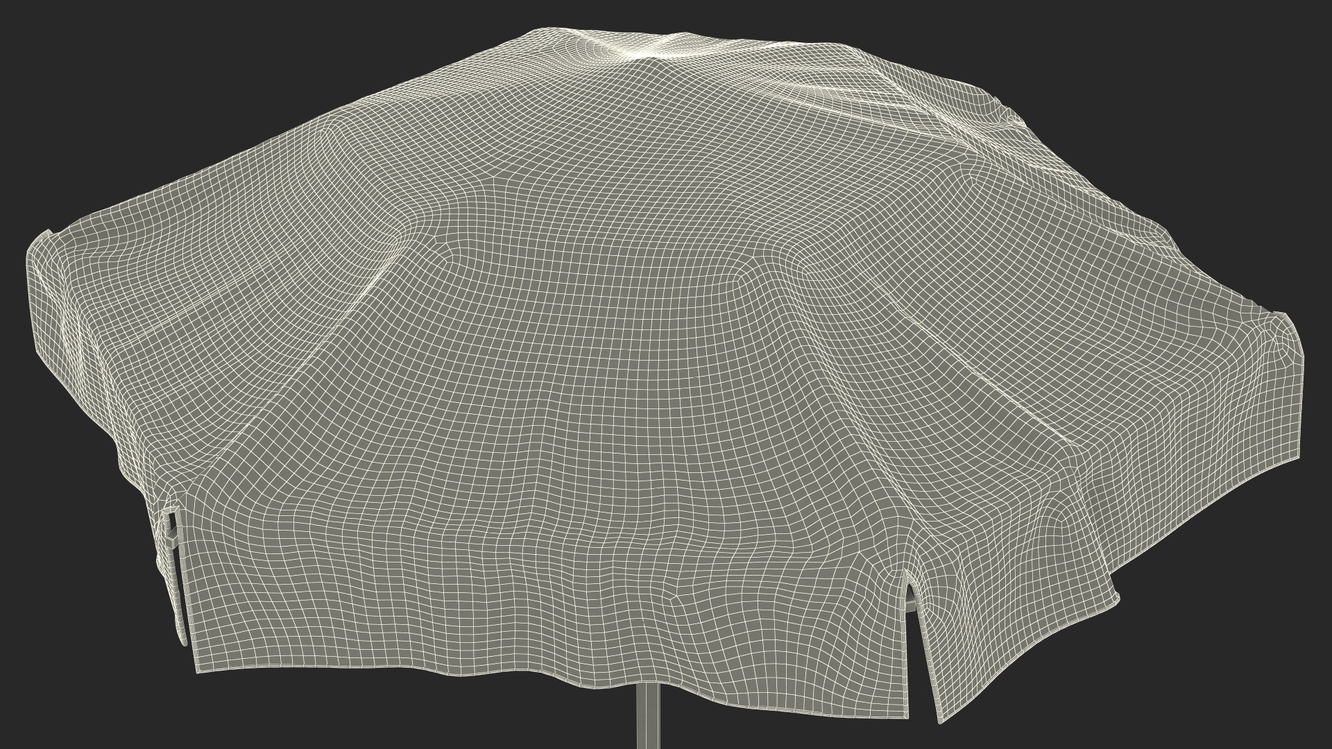 Beach Parasol Black and White 3D model