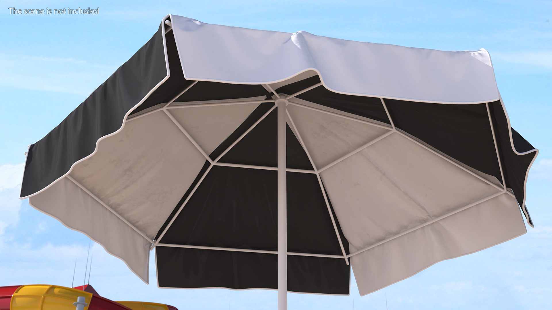 Beach Parasol Black and White 3D model