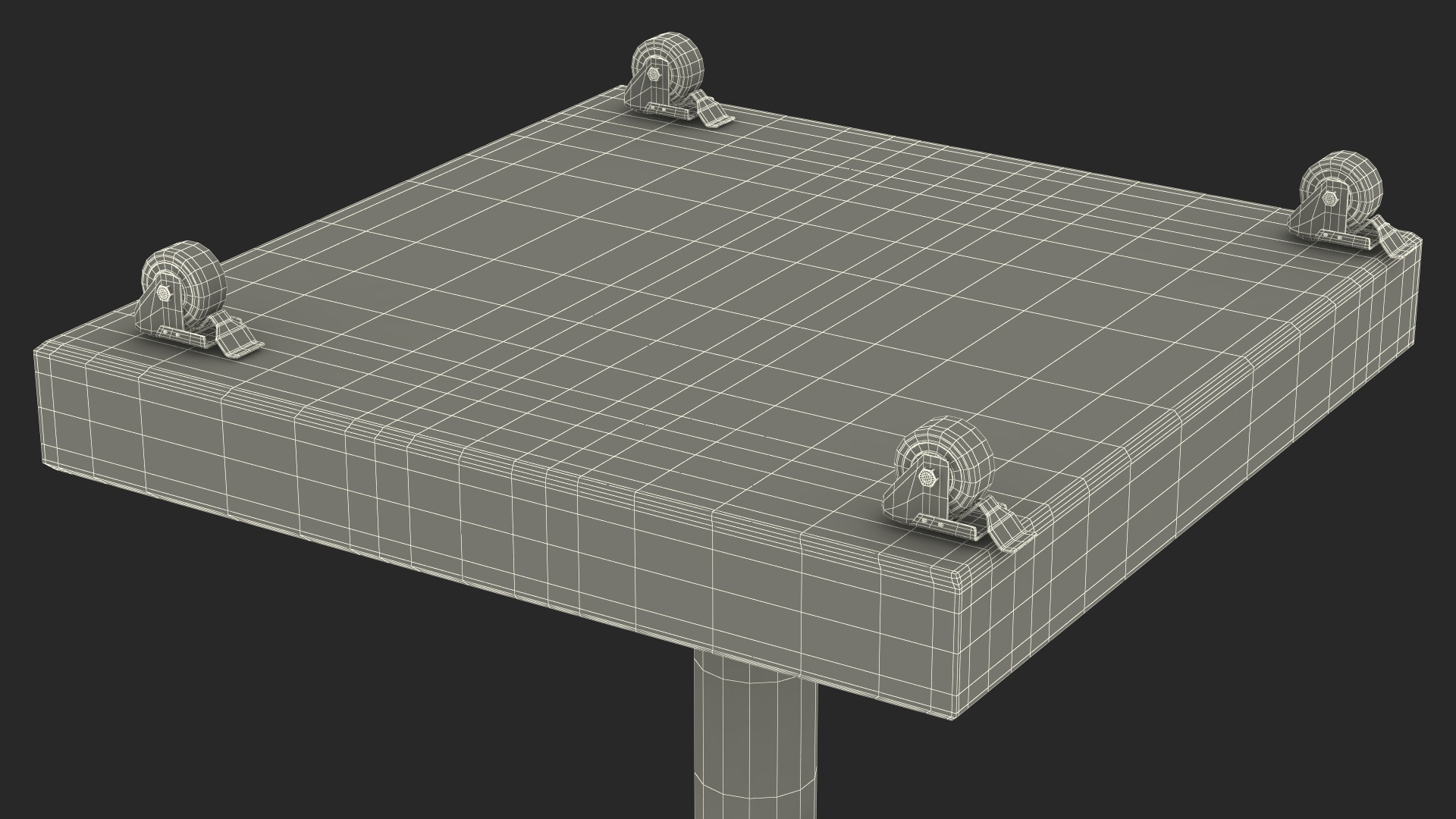 Beach Parasol Black and White 3D model