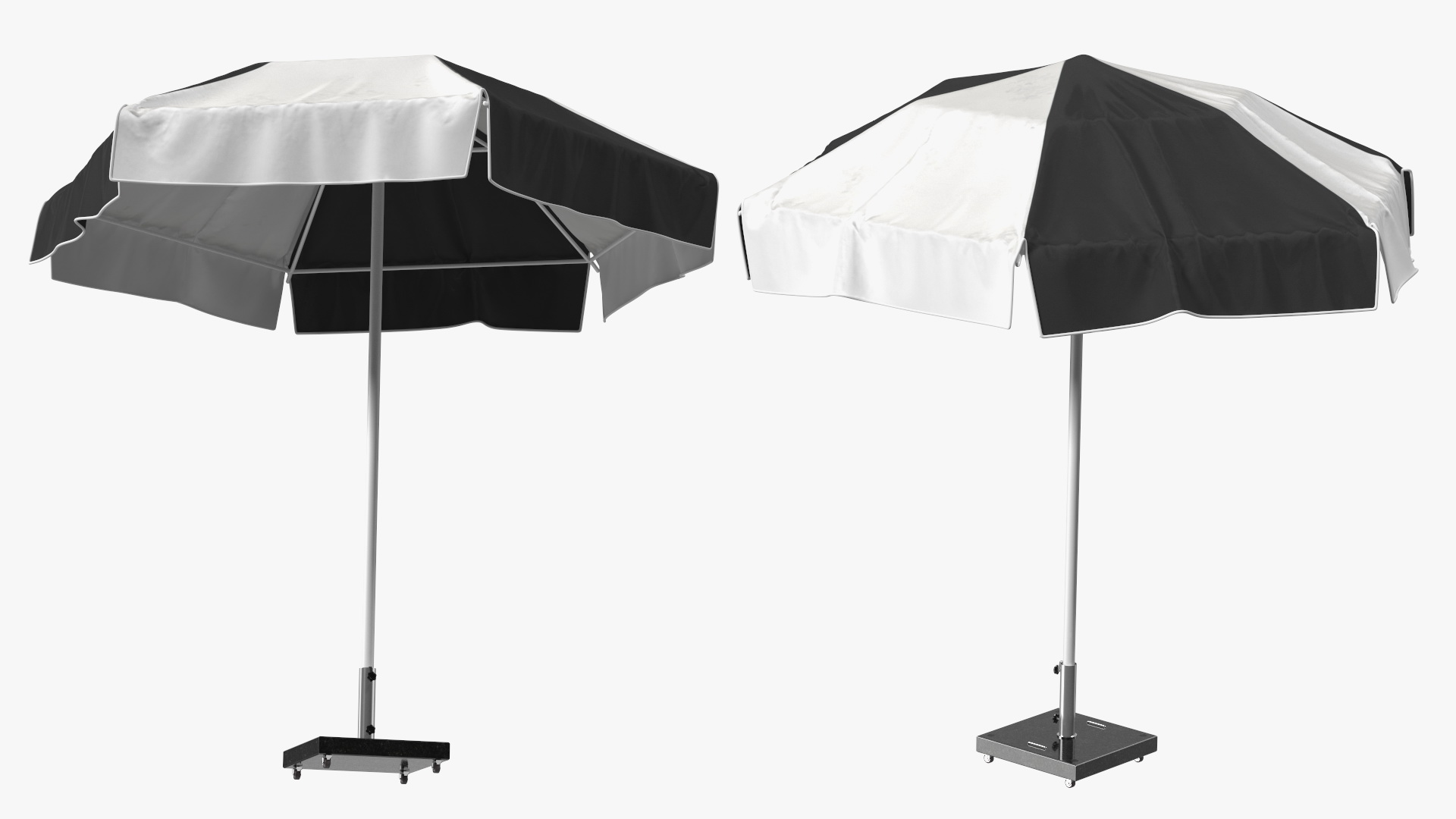 Beach Parasol Black and White 3D model