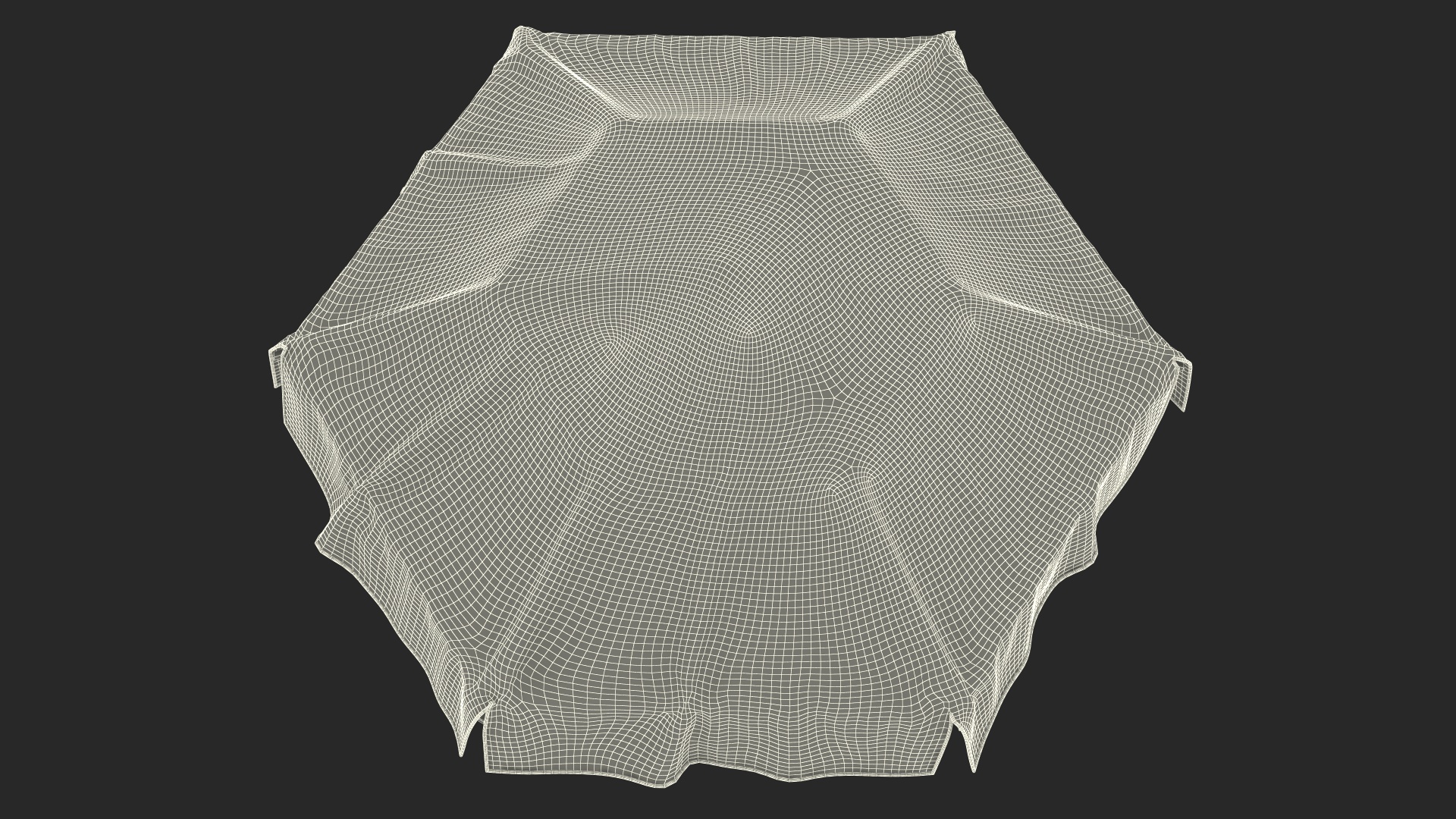 Beach Parasol Black and White 3D model