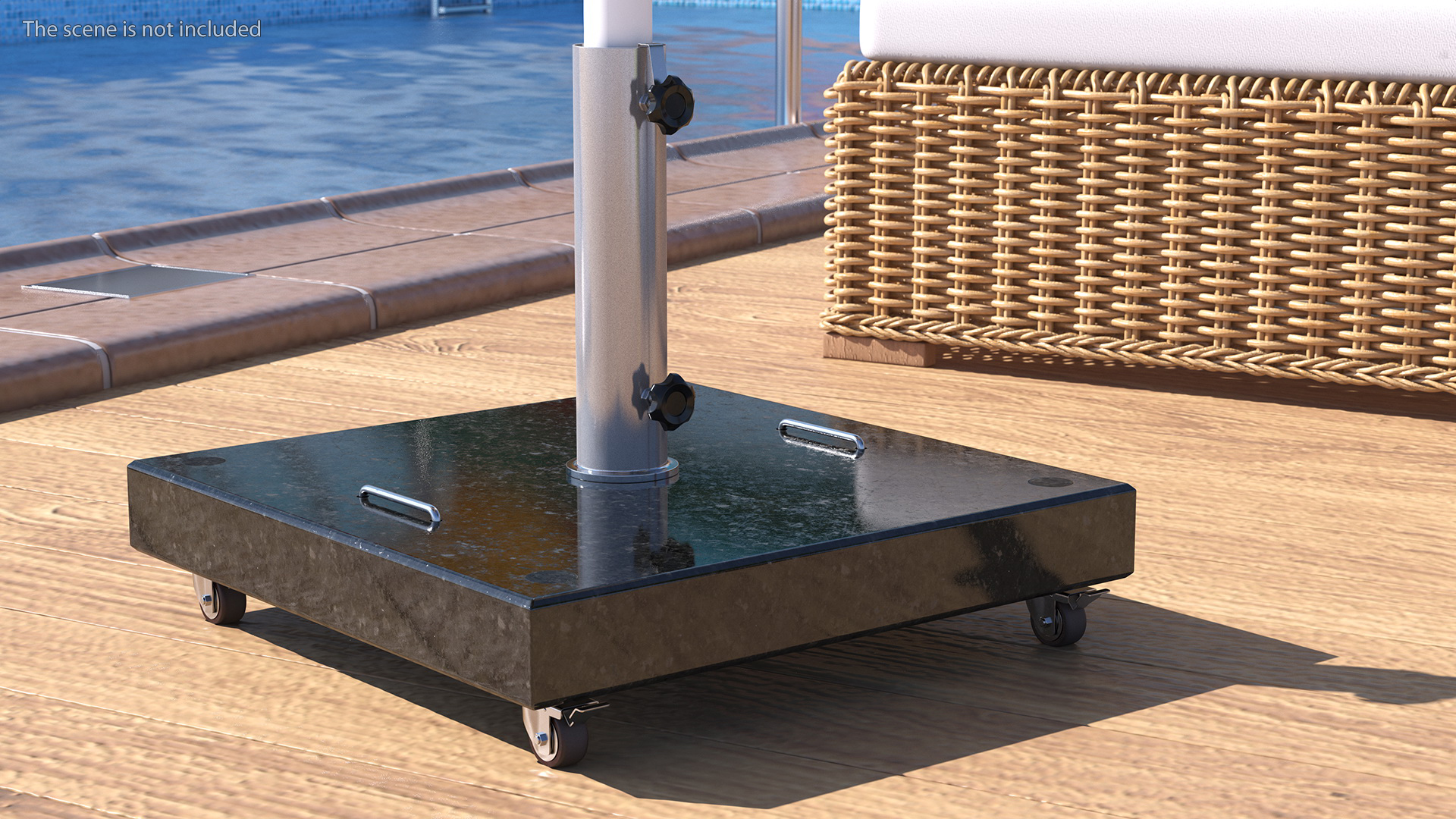 Beach Parasol Black and White 3D model