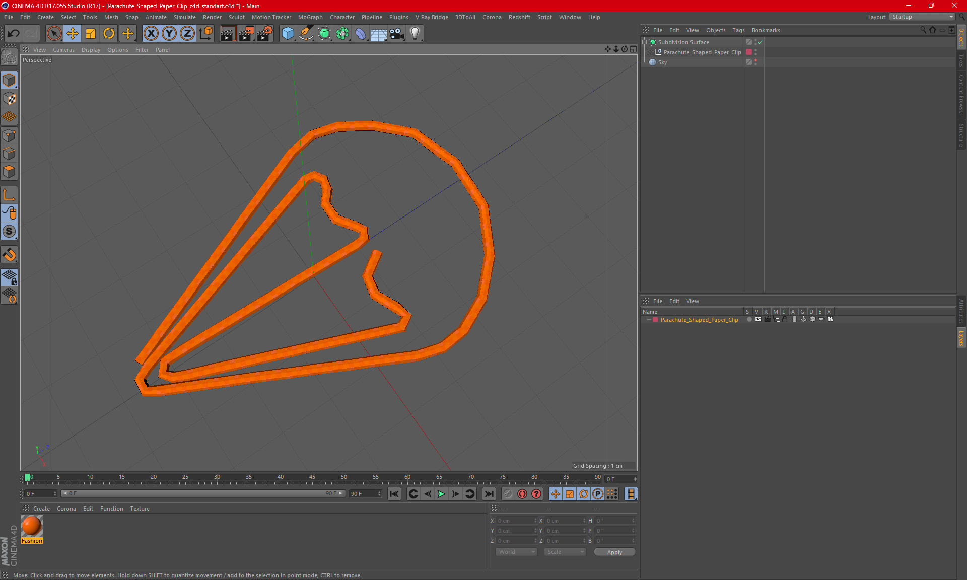 Parachute Shaped Paper Clip 3D