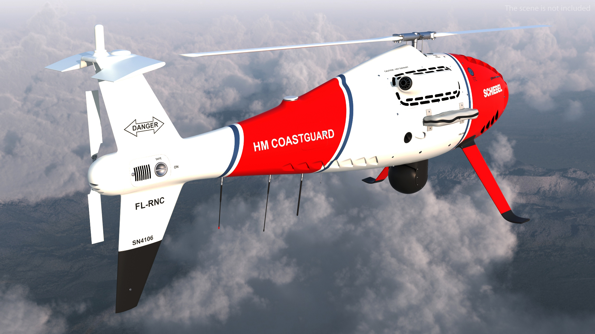 Schiebel Camcopter S100 UAV Coast Guard 3D model