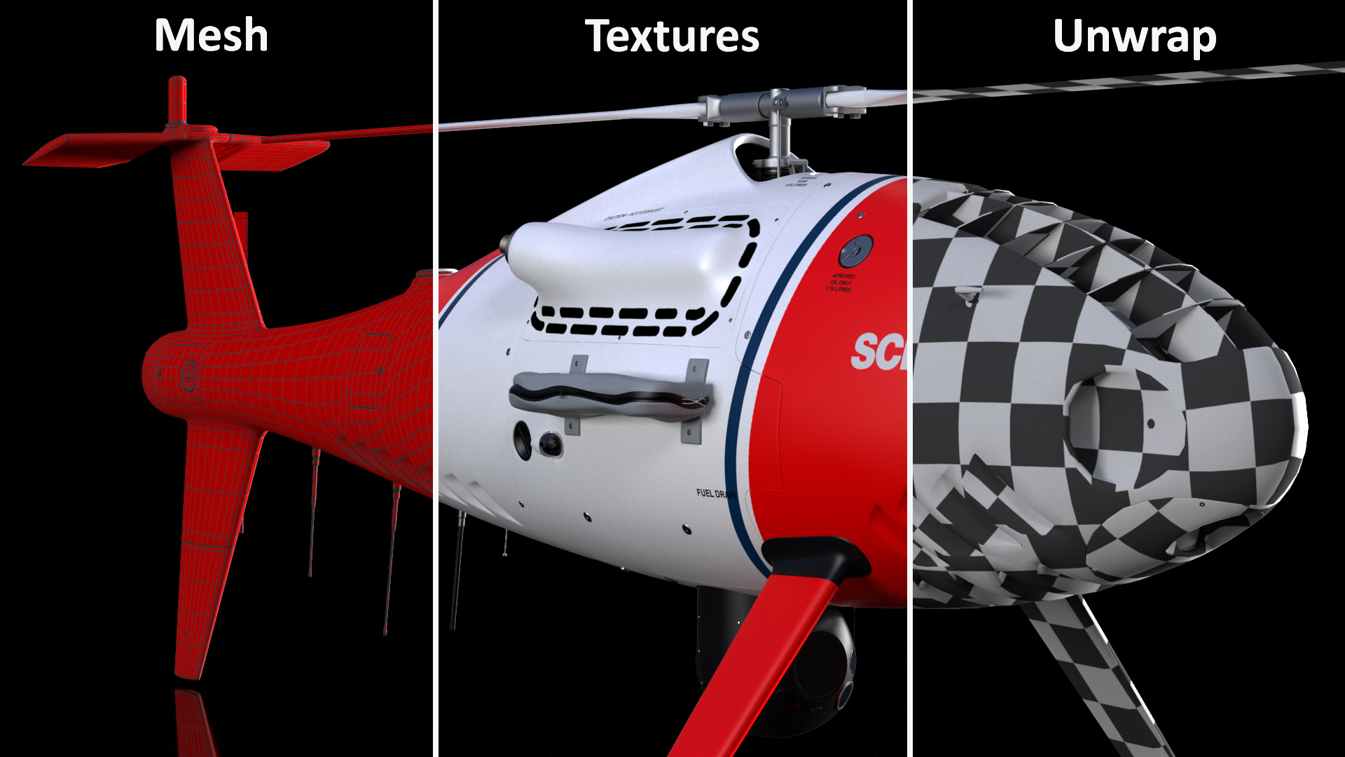 Schiebel Camcopter S100 UAV Coast Guard 3D model