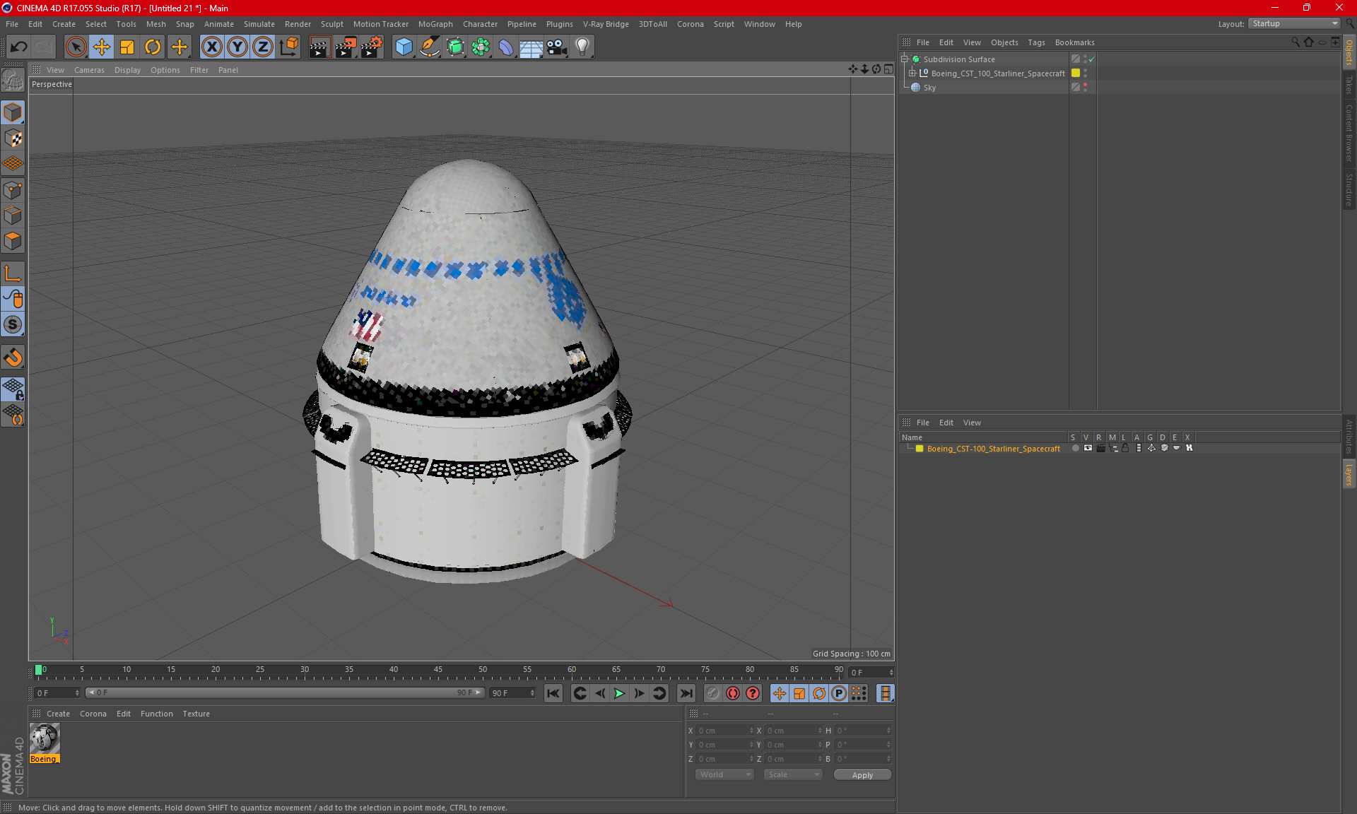 3D model Boeing CST-100 Starliner Spacecraft