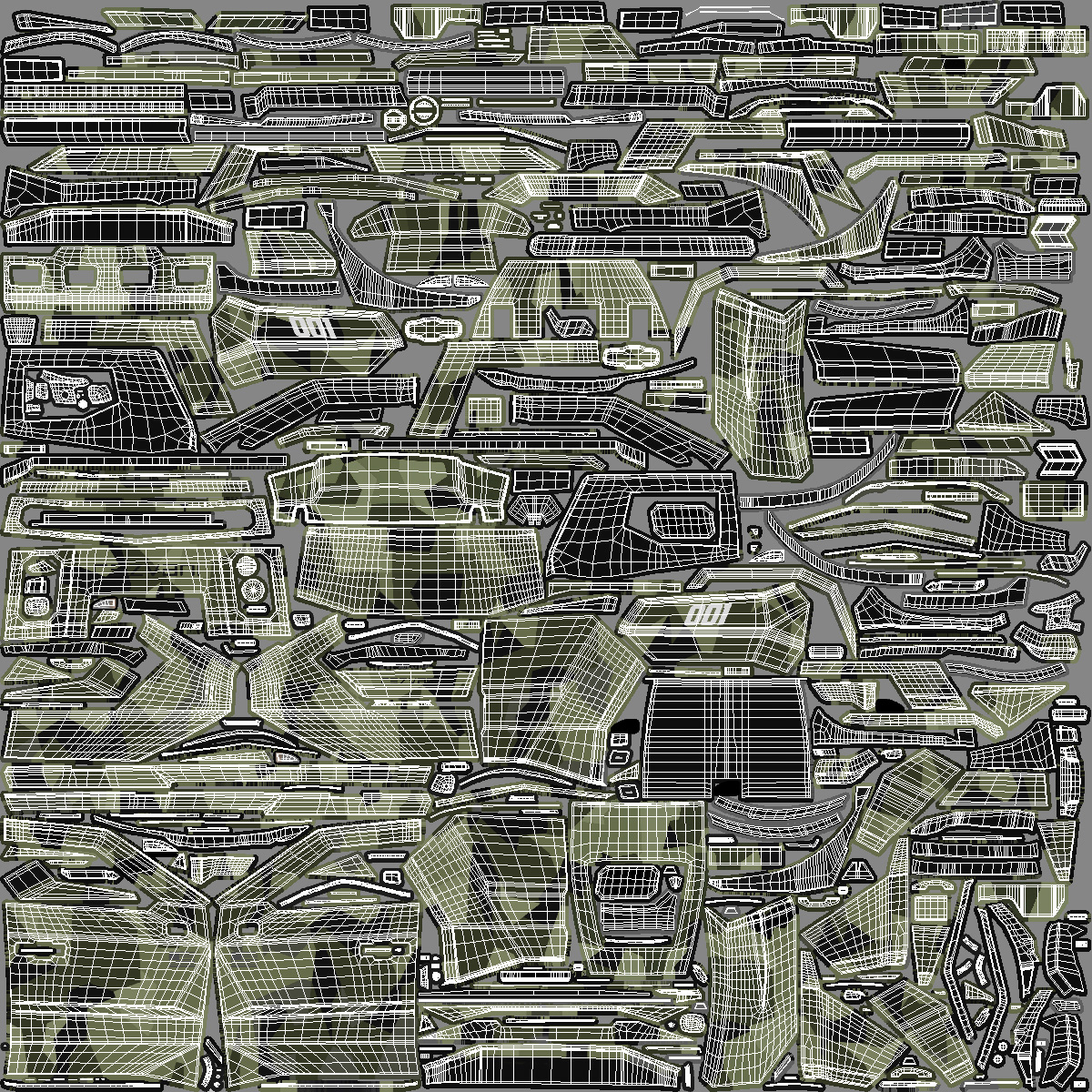 2023 Rezvani Vengeance Armored SUV Camouflage Colored Lights On Rigged for Maya 3D model