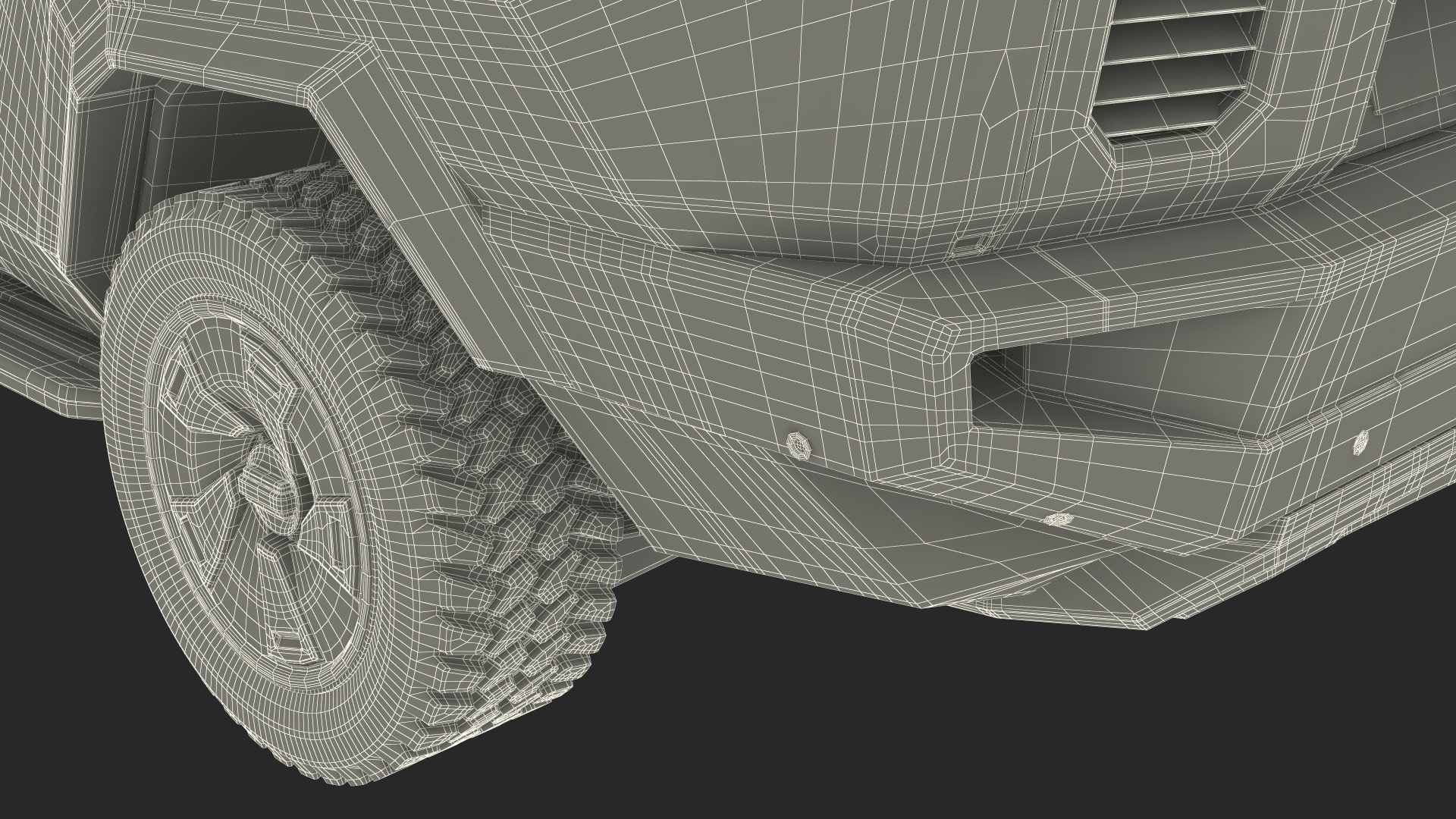 2023 Rezvani Vengeance Armored SUV Camouflage Colored Lights On Rigged for Maya 3D model
