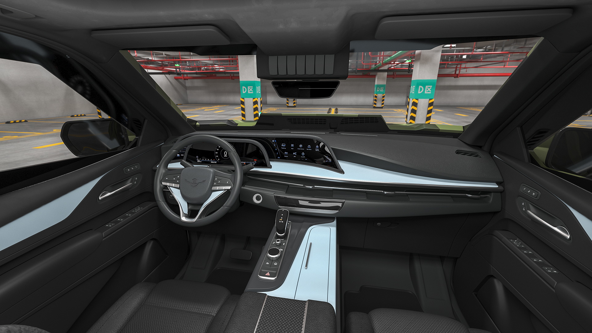 2023 Rezvani Vengeance Armored SUV Camouflage Colored Lights On Rigged for Maya 3D model