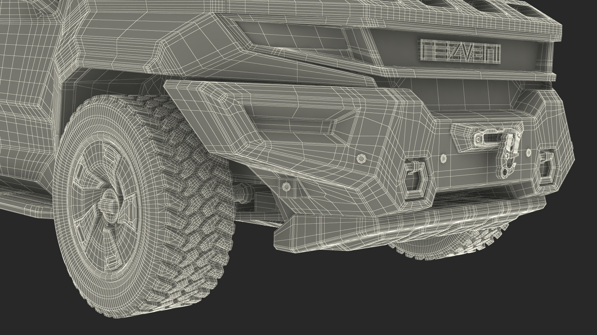 2023 Rezvani Vengeance Armored SUV Camouflage Colored Lights On Rigged for Maya 3D model