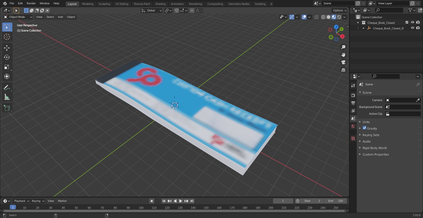 3D Cheque Book Closed model