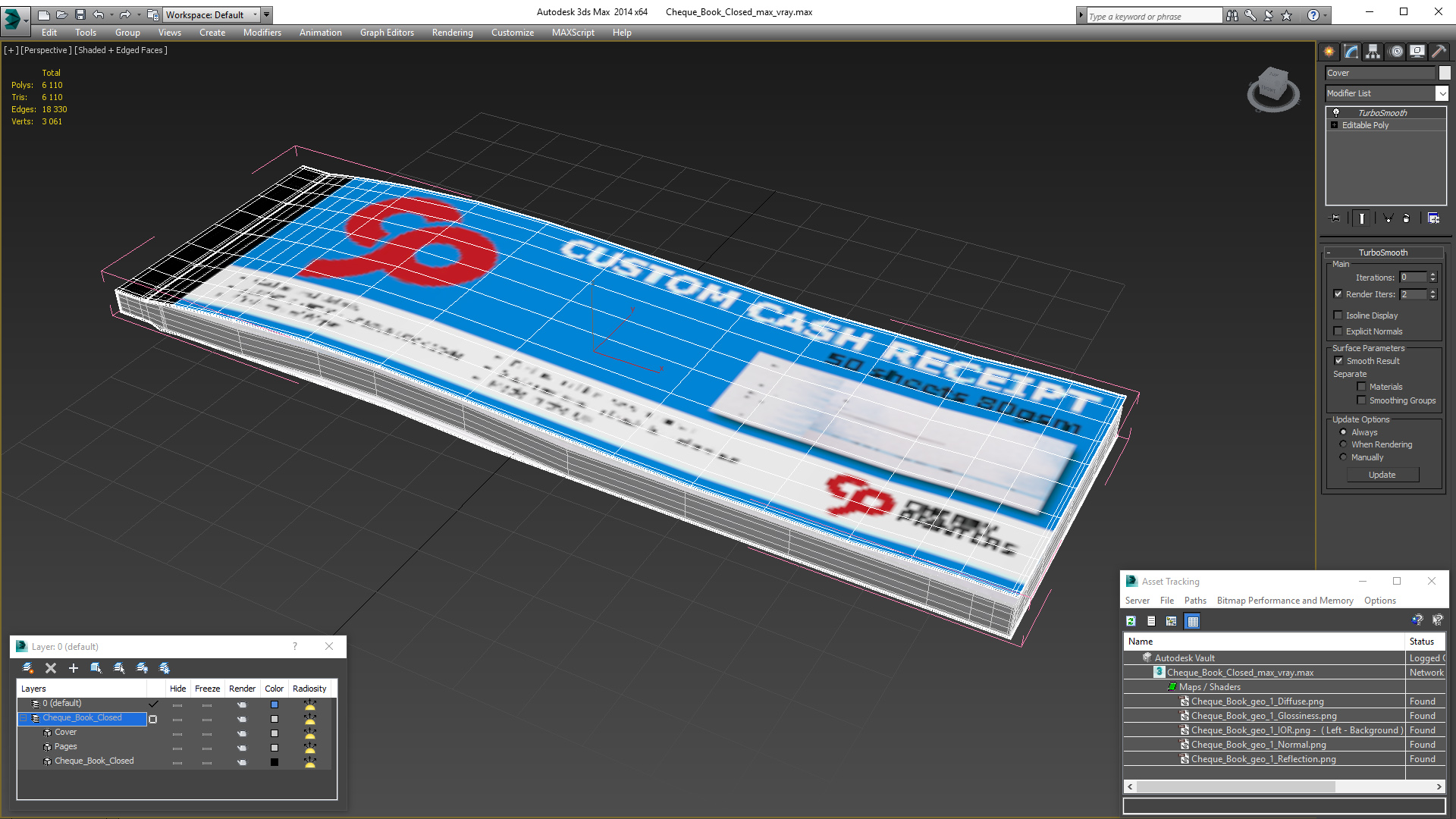 3D Cheque Book Closed model