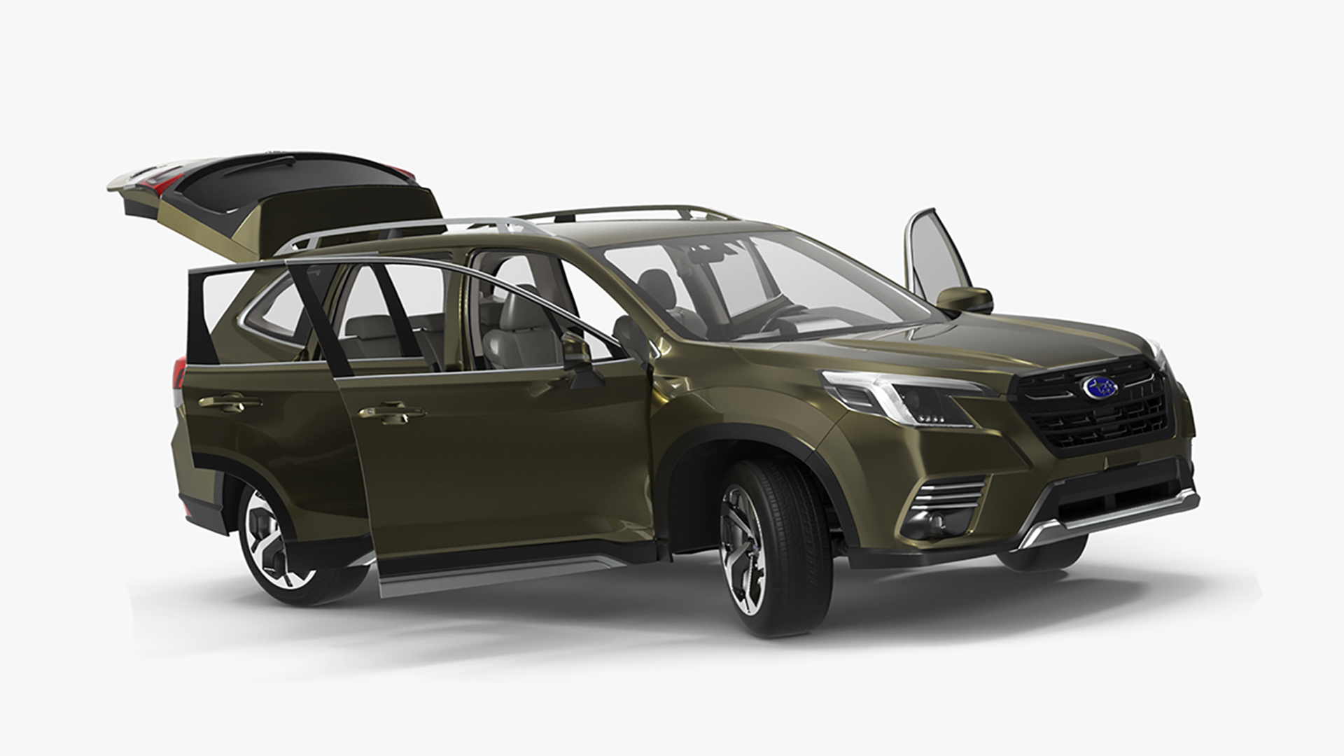 Subaru Forester 2022 Green Rigged for Cinema 4D 3D