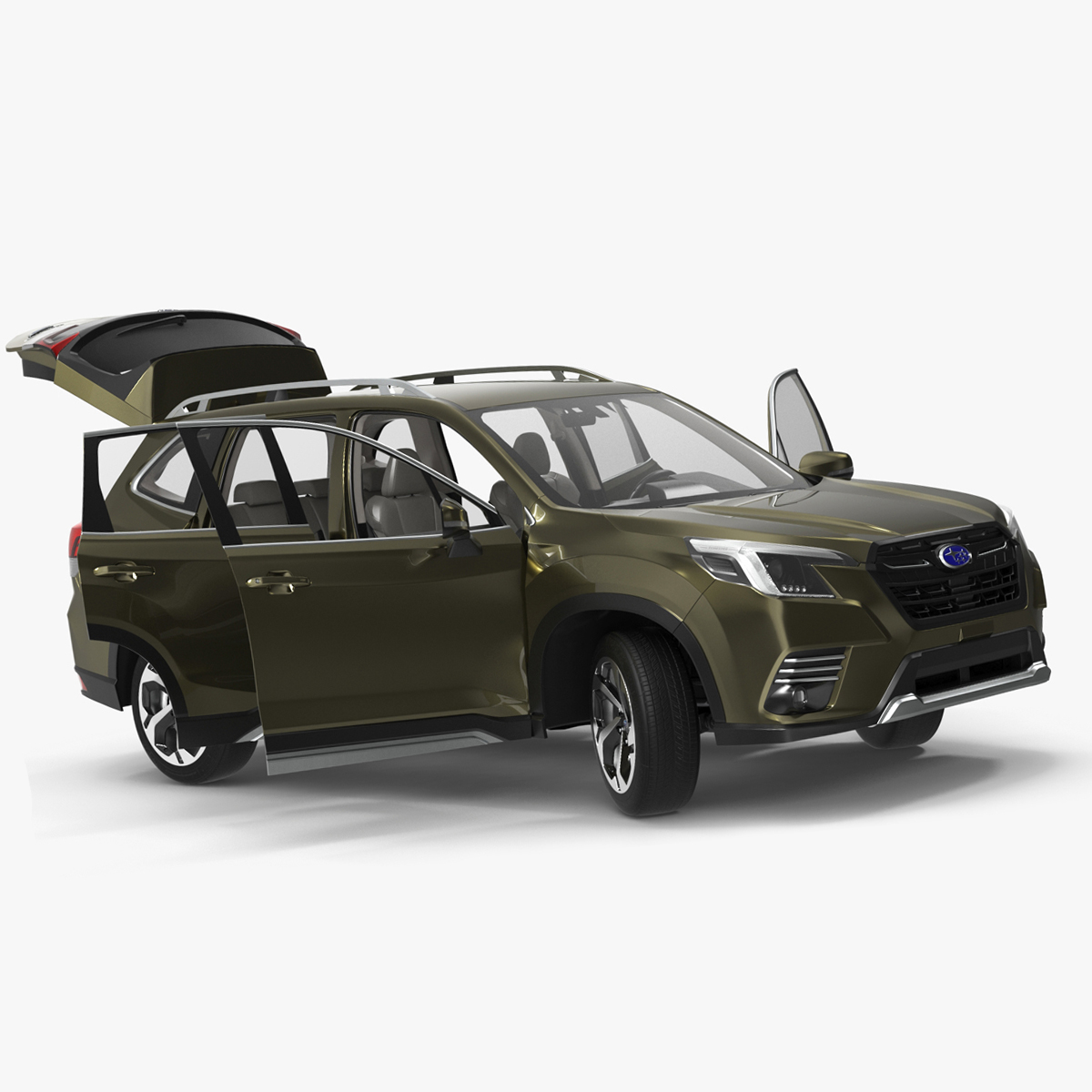 Subaru Forester 2022 Green Rigged for Cinema 4D 3D
