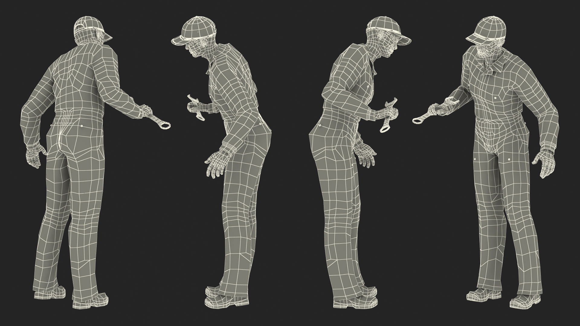 Auto Mechanic Inspecting Pose 3D model