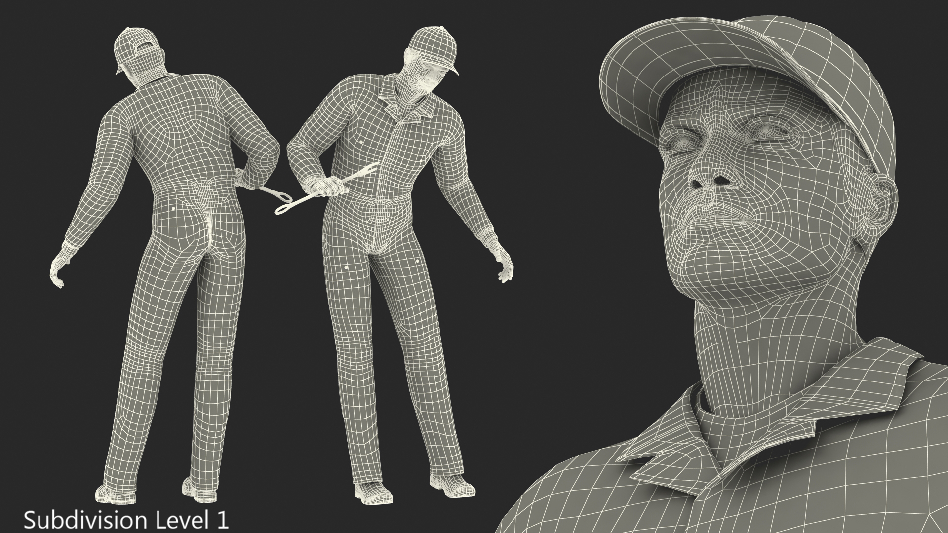 Auto Mechanic Inspecting Pose 3D model