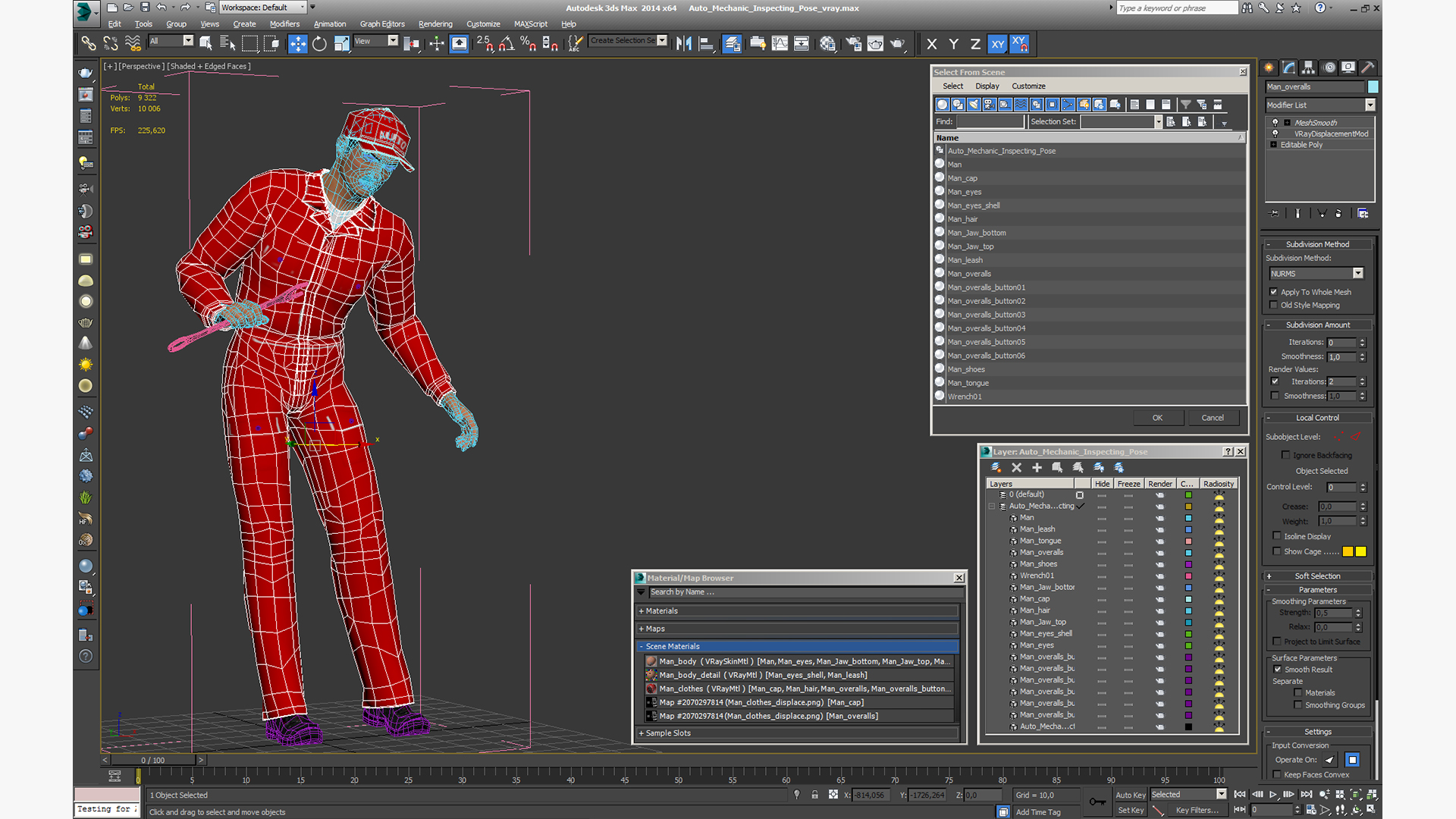 Auto Mechanic Inspecting Pose 3D model