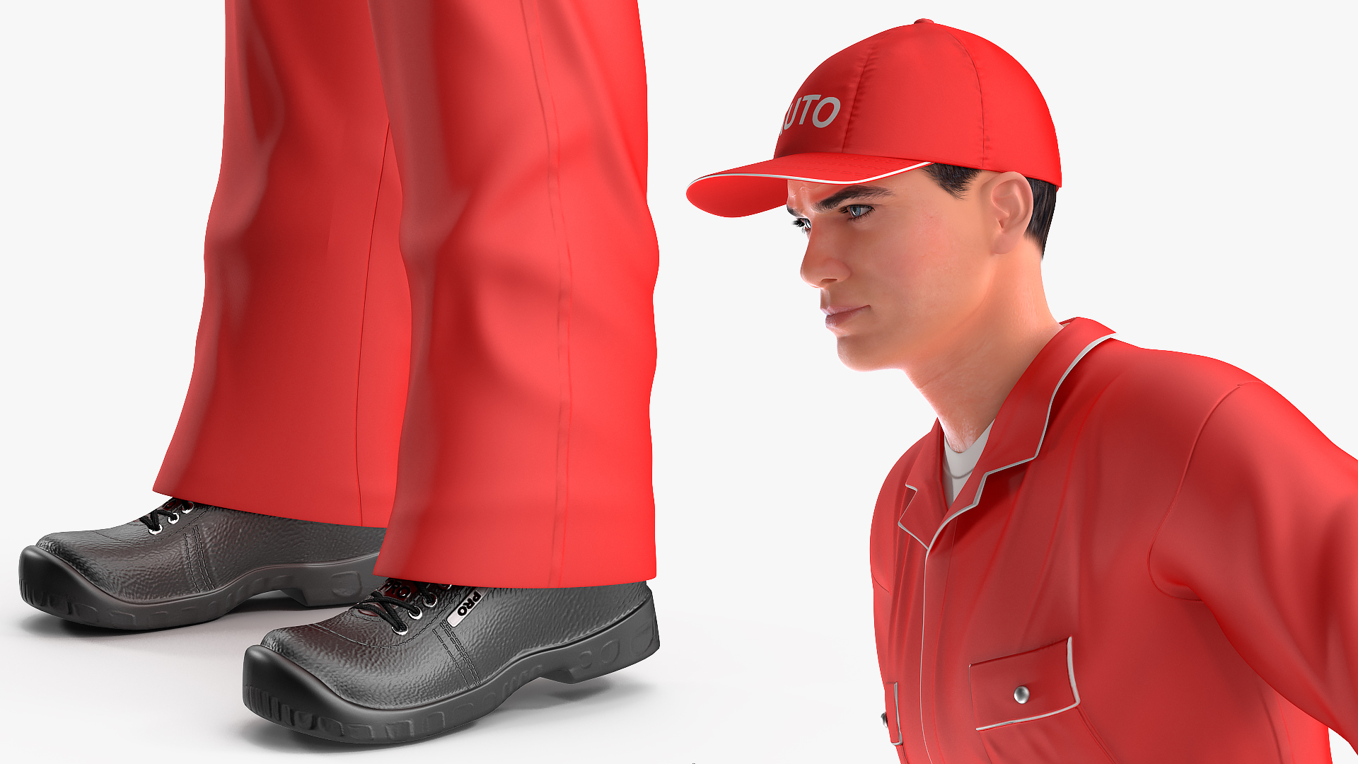 Auto Mechanic Inspecting Pose 3D model