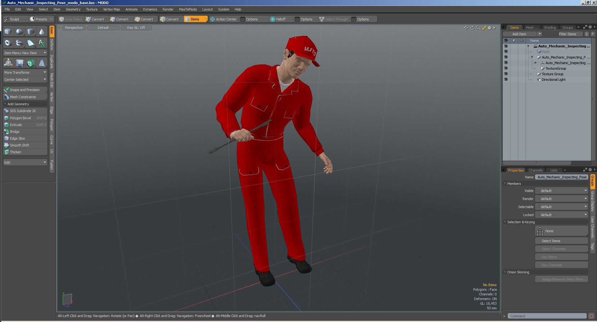 Auto Mechanic Inspecting Pose 3D model