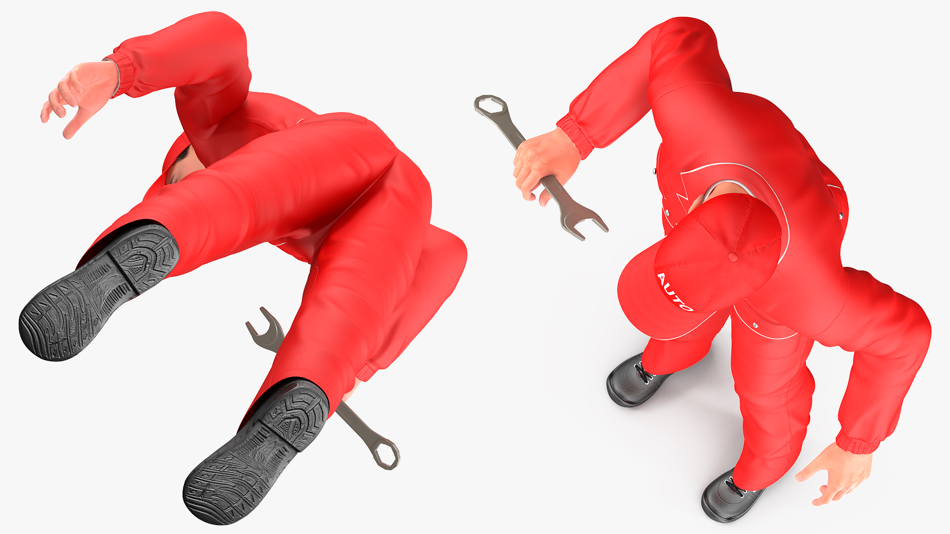 Auto Mechanic Inspecting Pose 3D model