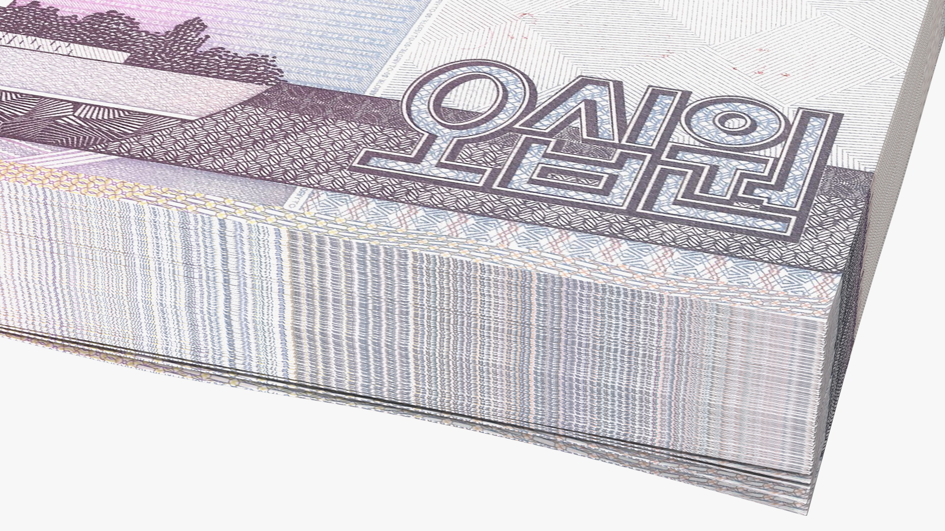 3D North Korea 50 Won Banknotes Pack model